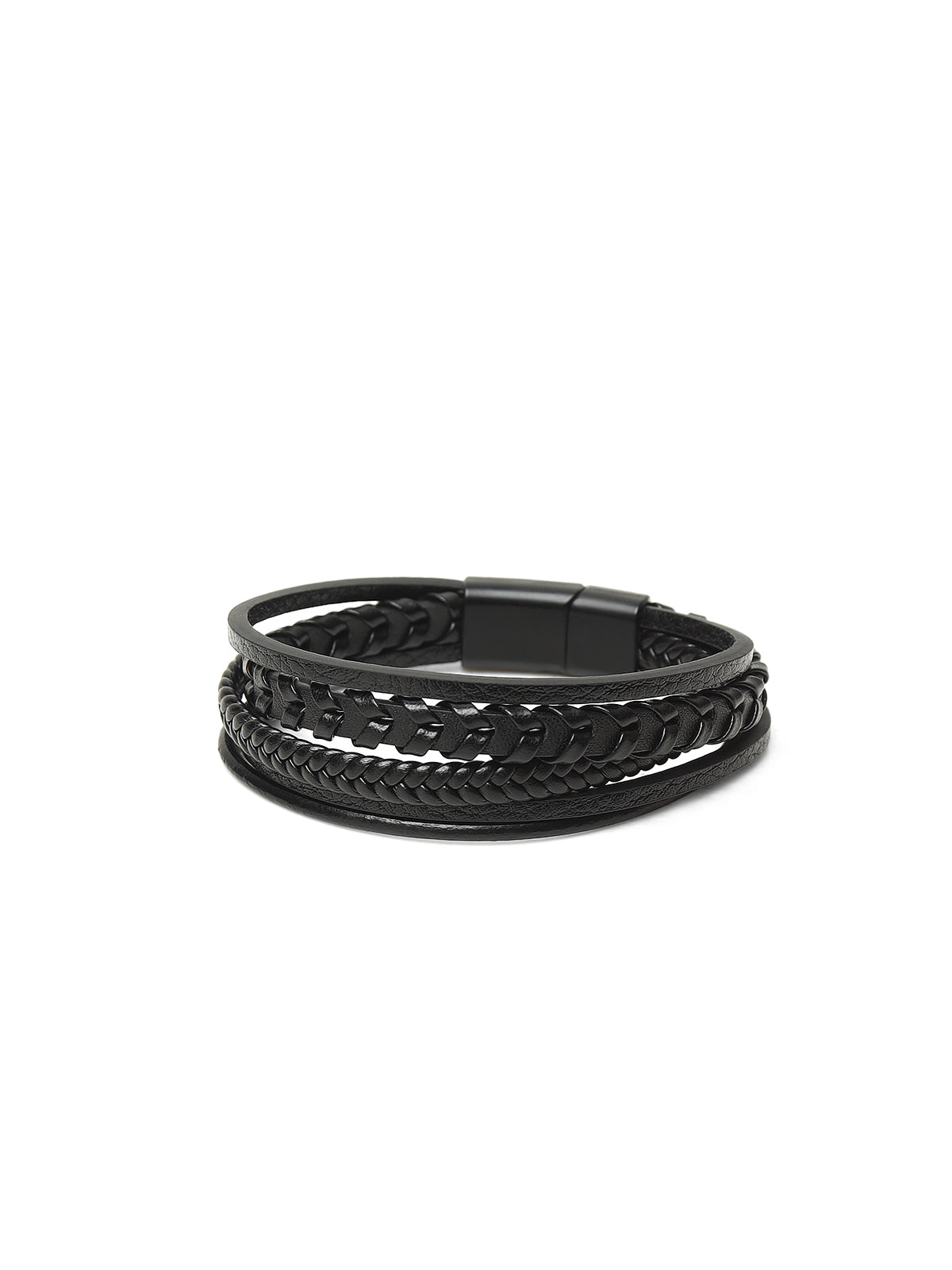 Black Leather Bracelet - FABR24-013