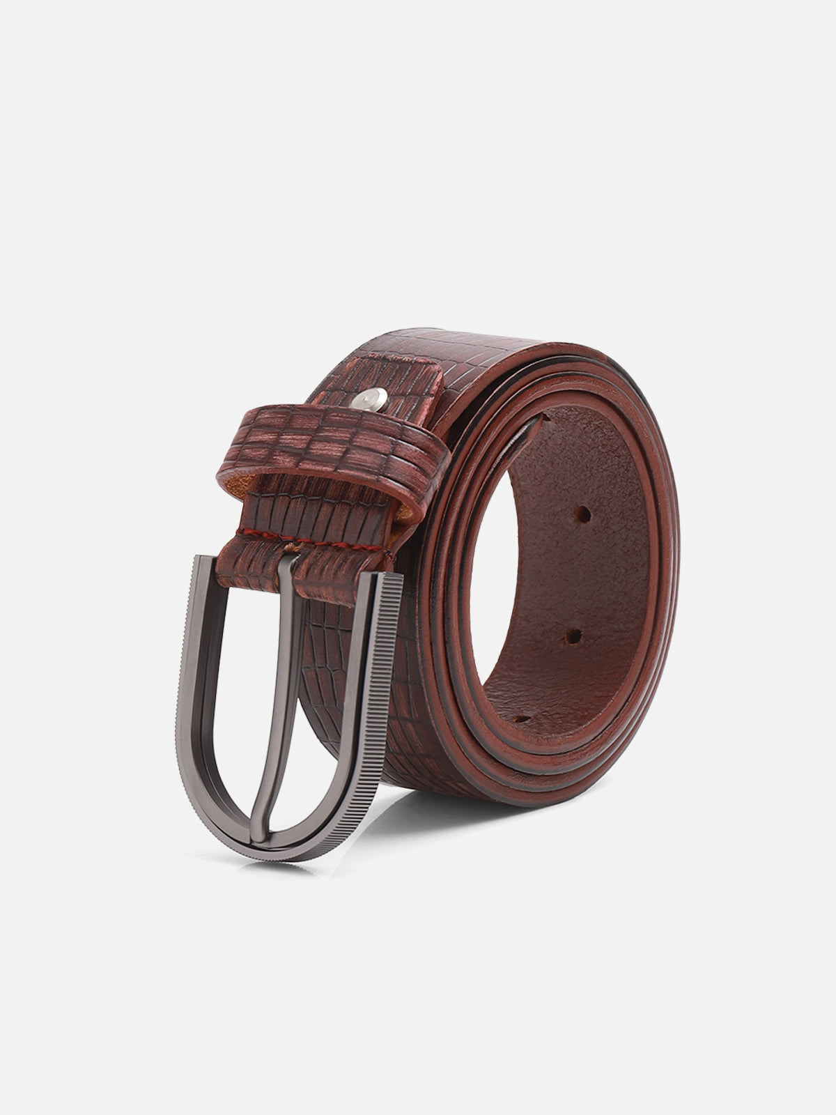 Maroon Leather Belt - FALB23-013