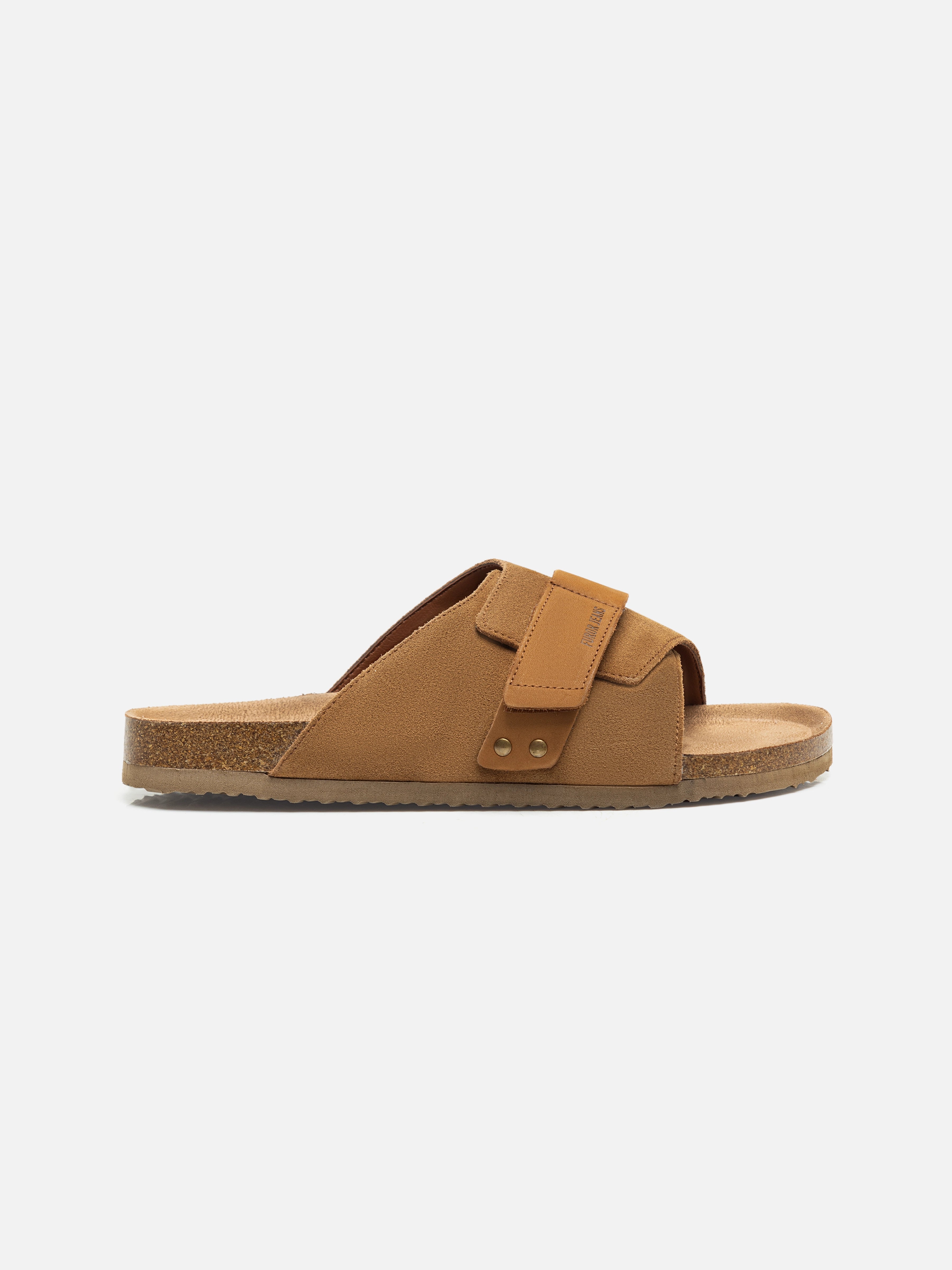 Tan Cork footbed Slides - FAMSD24-036