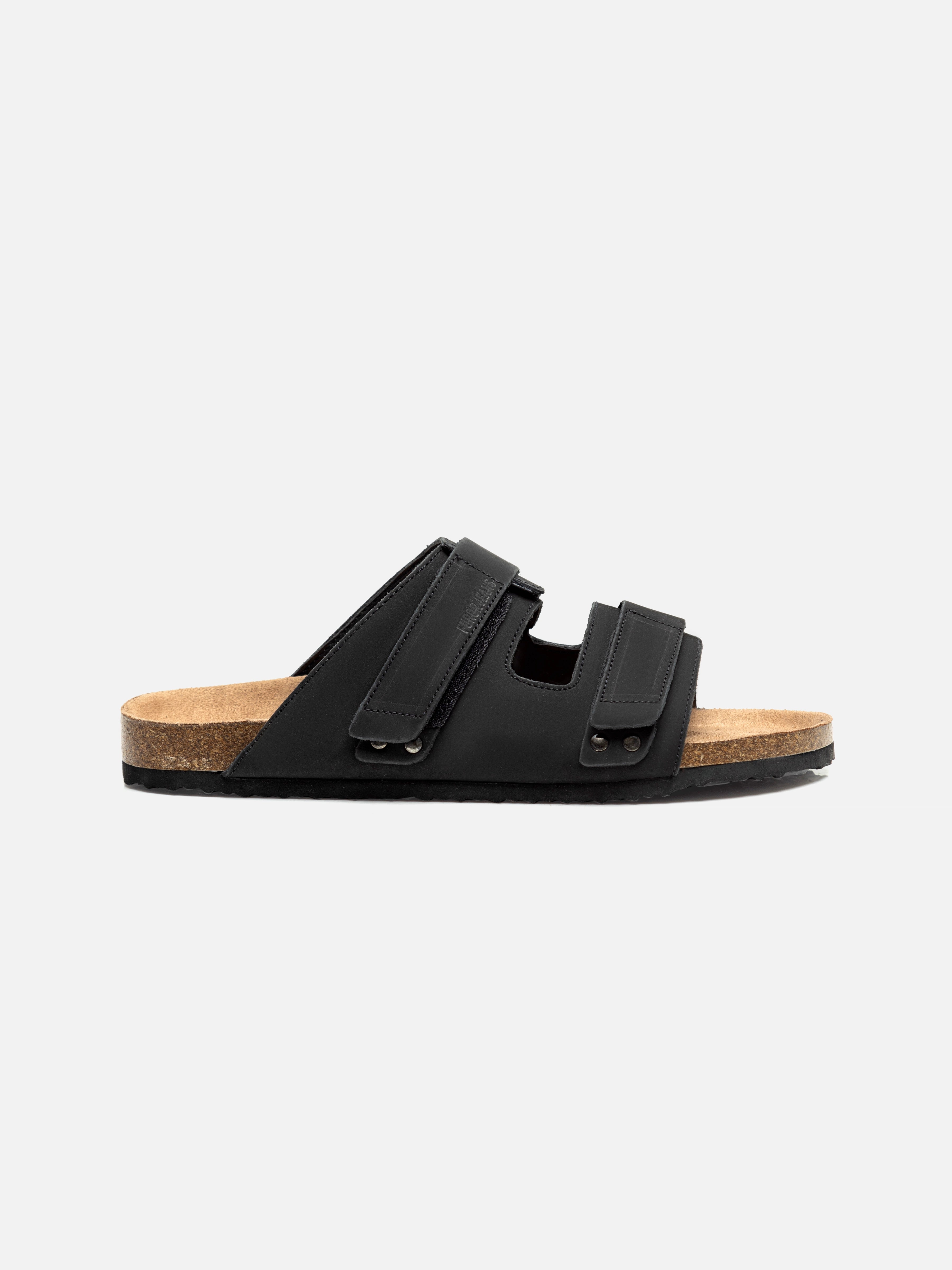 Black Cork footbed Slides - FAMSD24-039