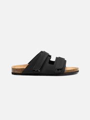 Black Cork Footbed Slides - FAMSD24-039