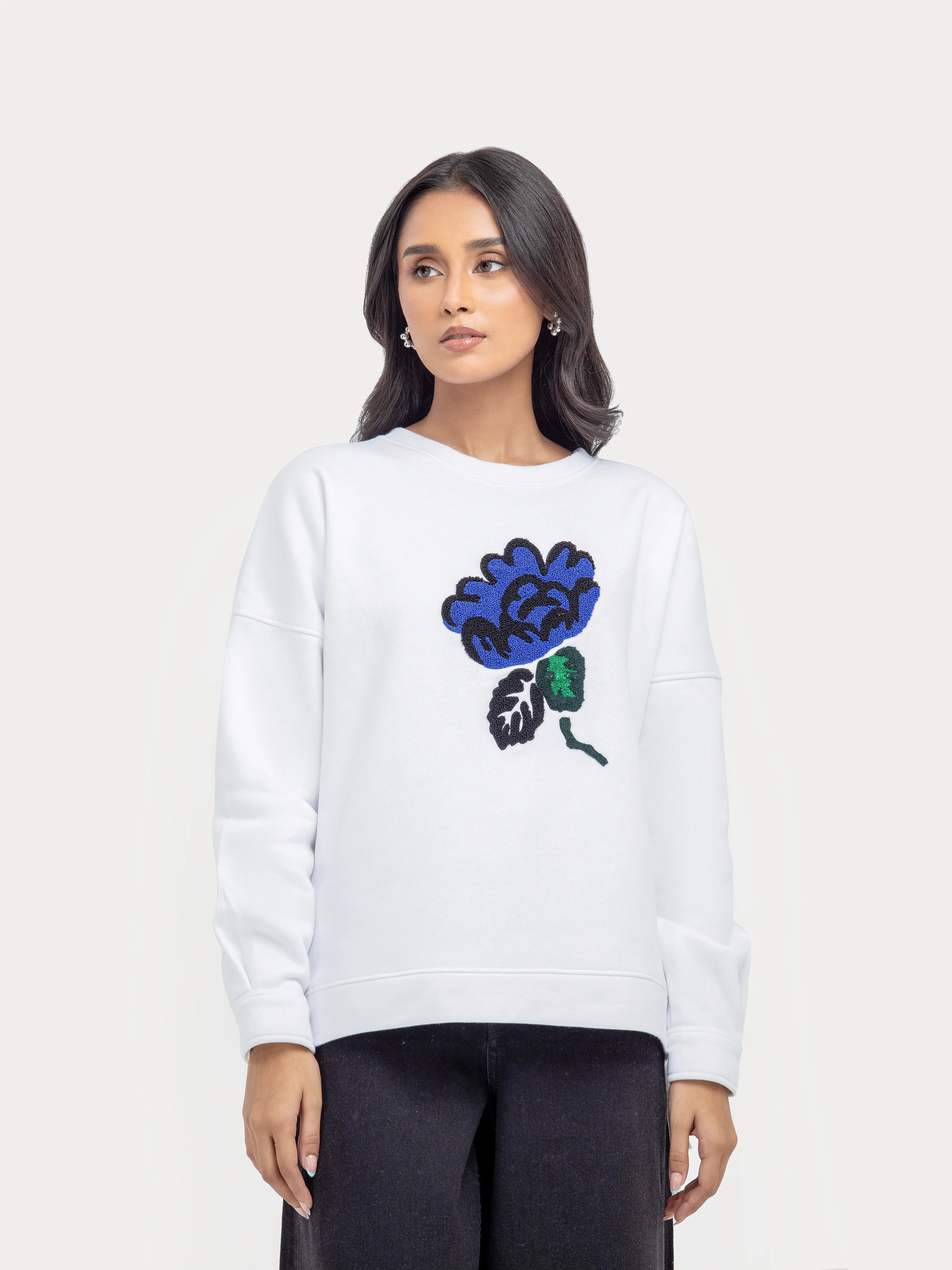 Relaxed Fit Embroidered Sweatshirt - FWTSS24-006