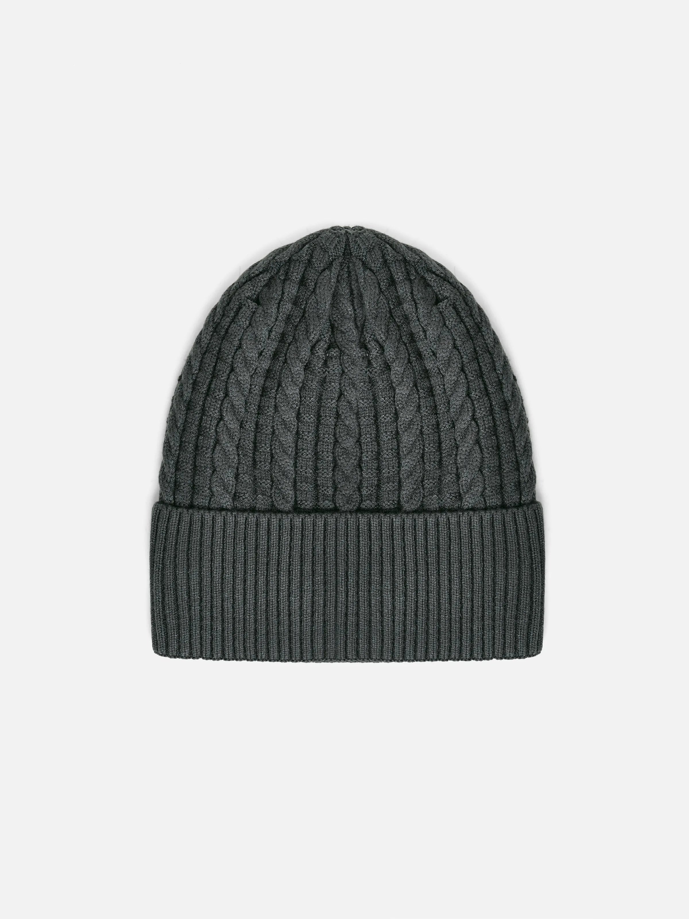 Charcoal Knitted Beanie - FABC5-015
