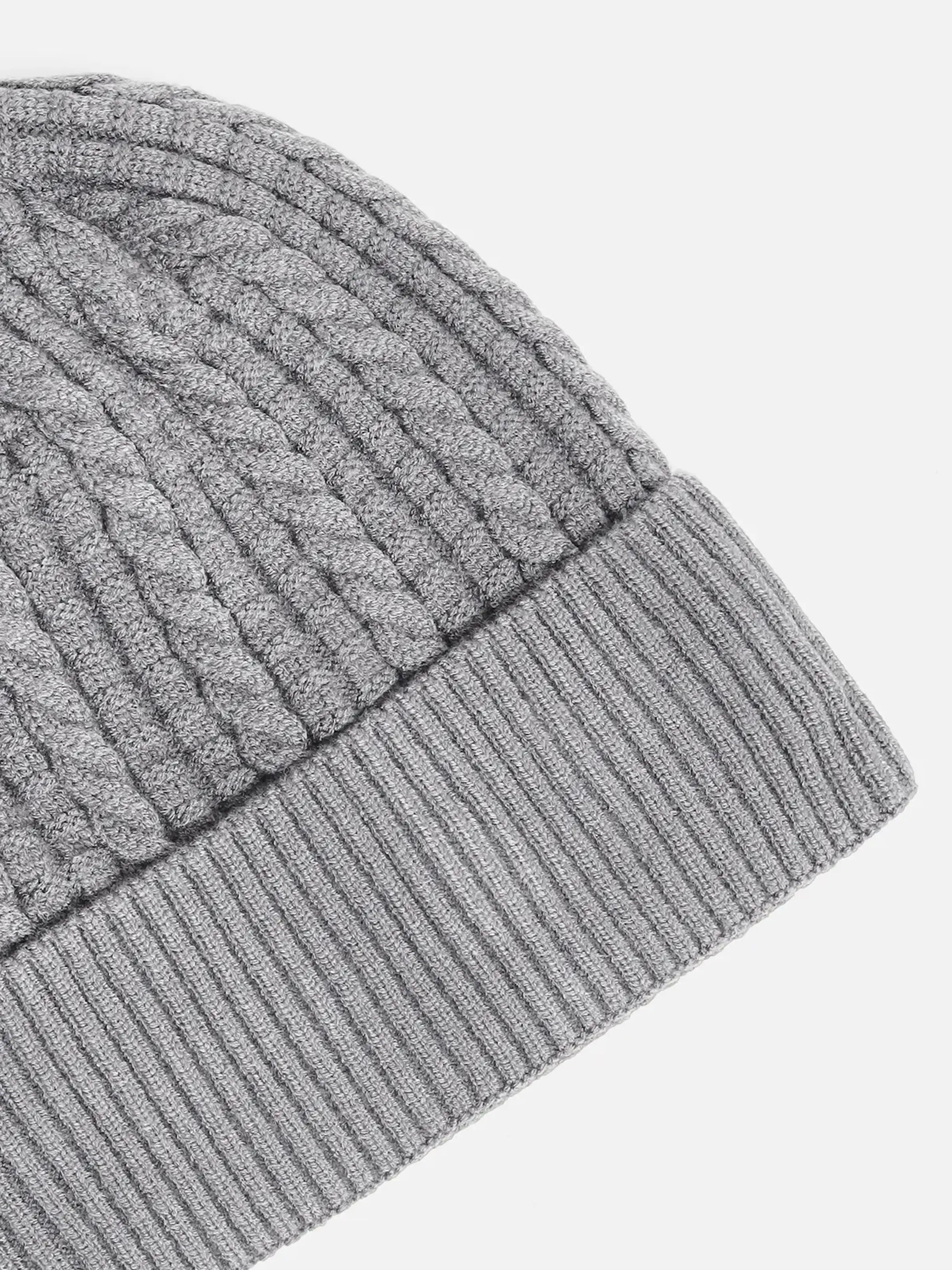 Grey Knitted Beanie - FABC5-016