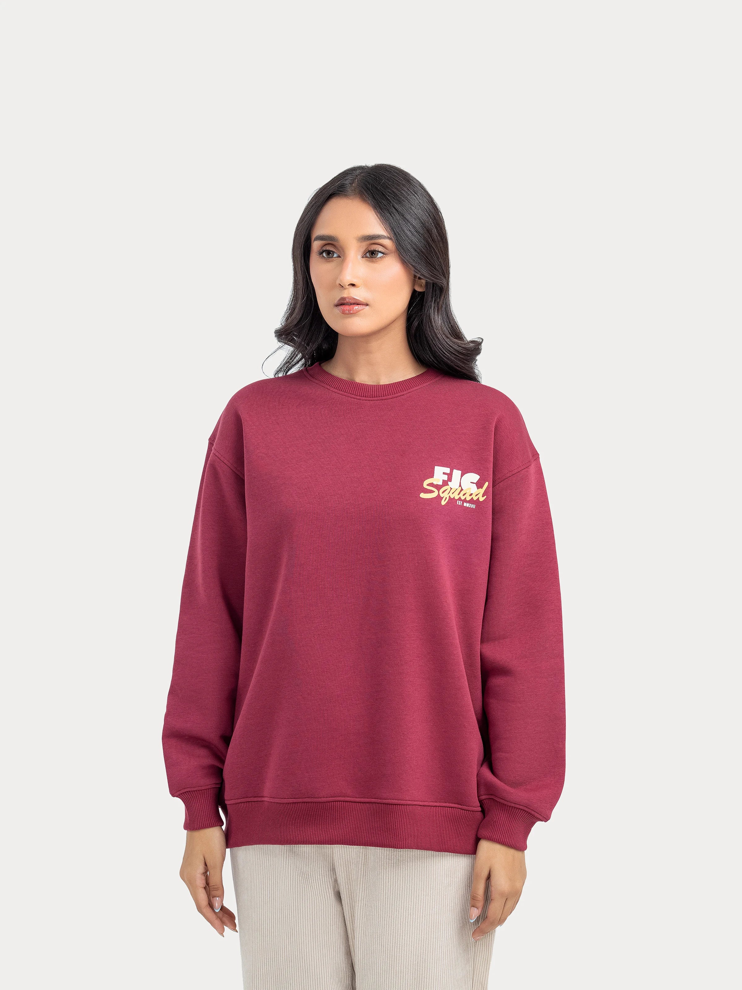 Printed Fleece Sweatshirt - FWTSS24-002