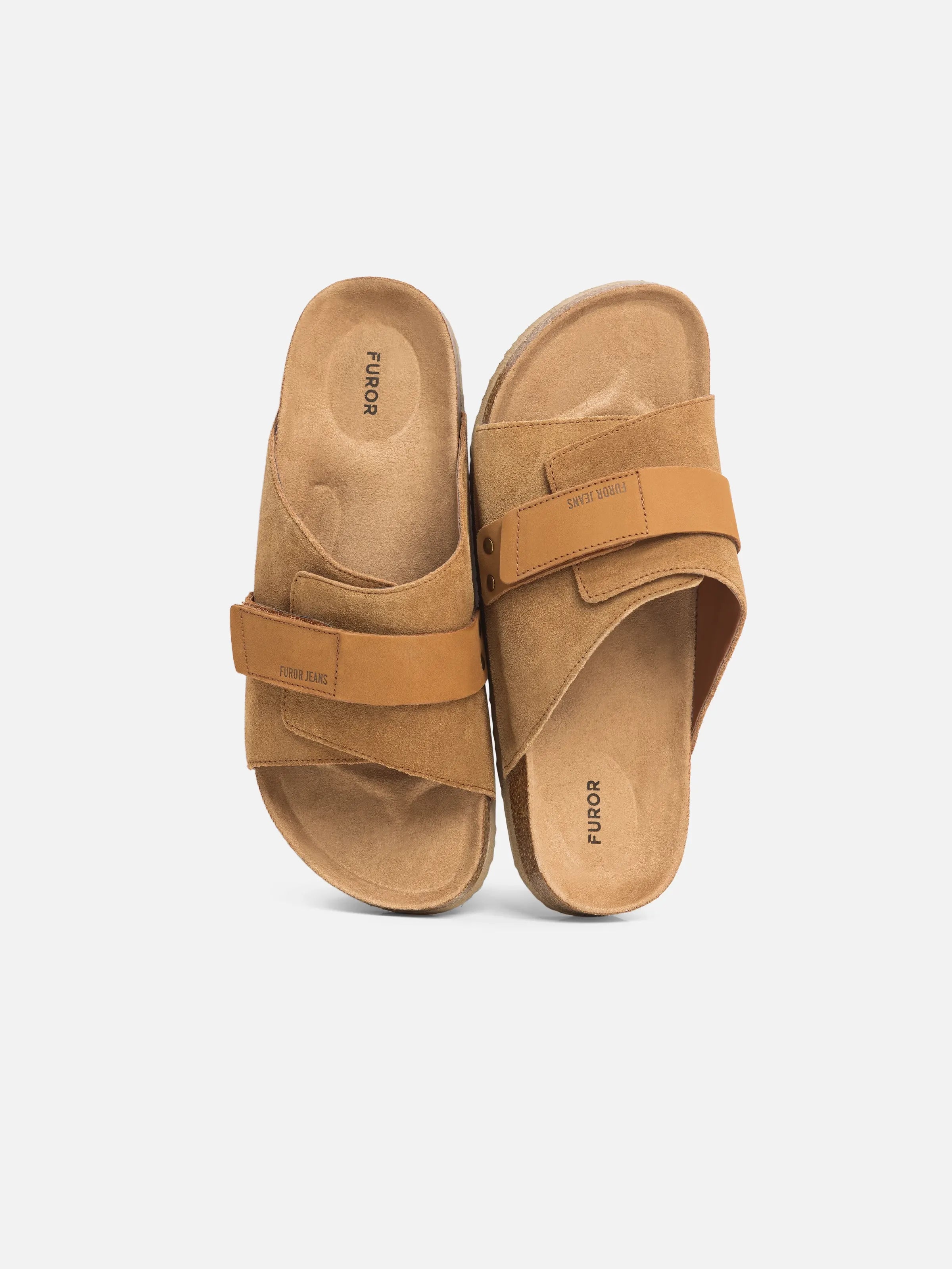 Tan Cork footbed Slides - FAMSD24-036