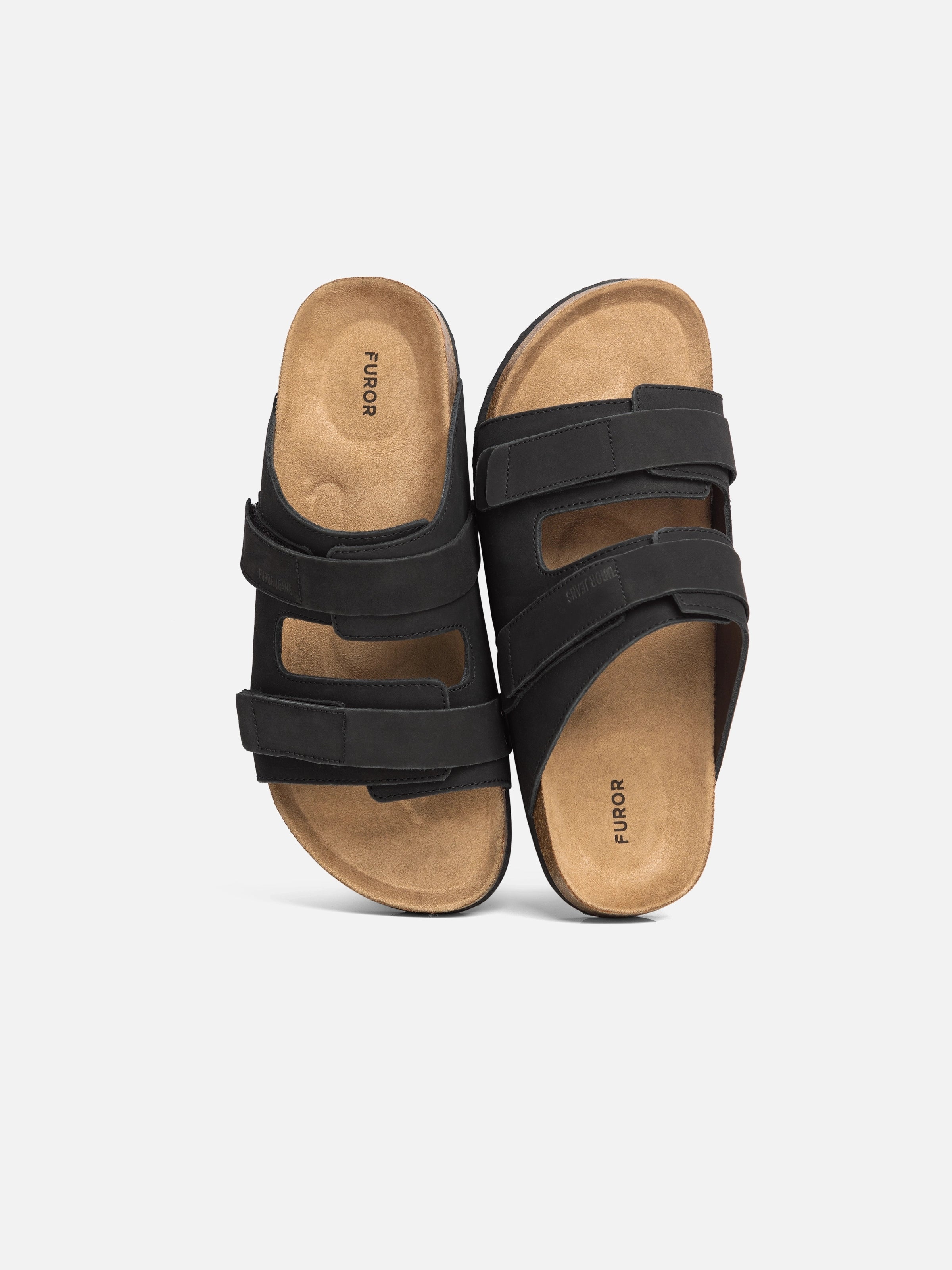 Black Cork footbed Slides - FAMSD24-039