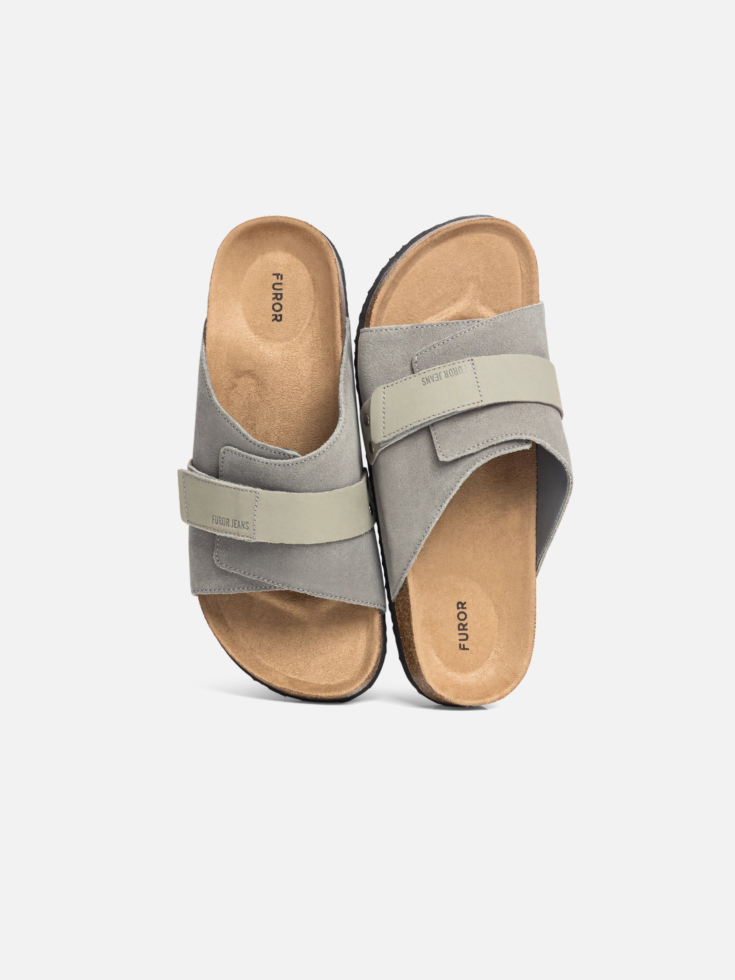 Grey Cork Footbed Slides - FAMSD24-035