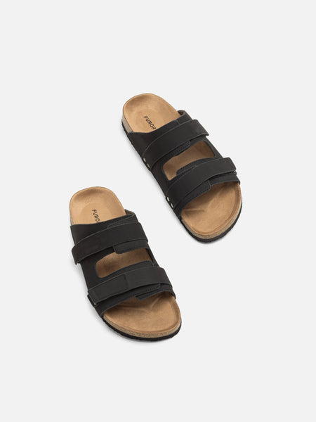 Black Cork footbed Slides - FAMSD24-039