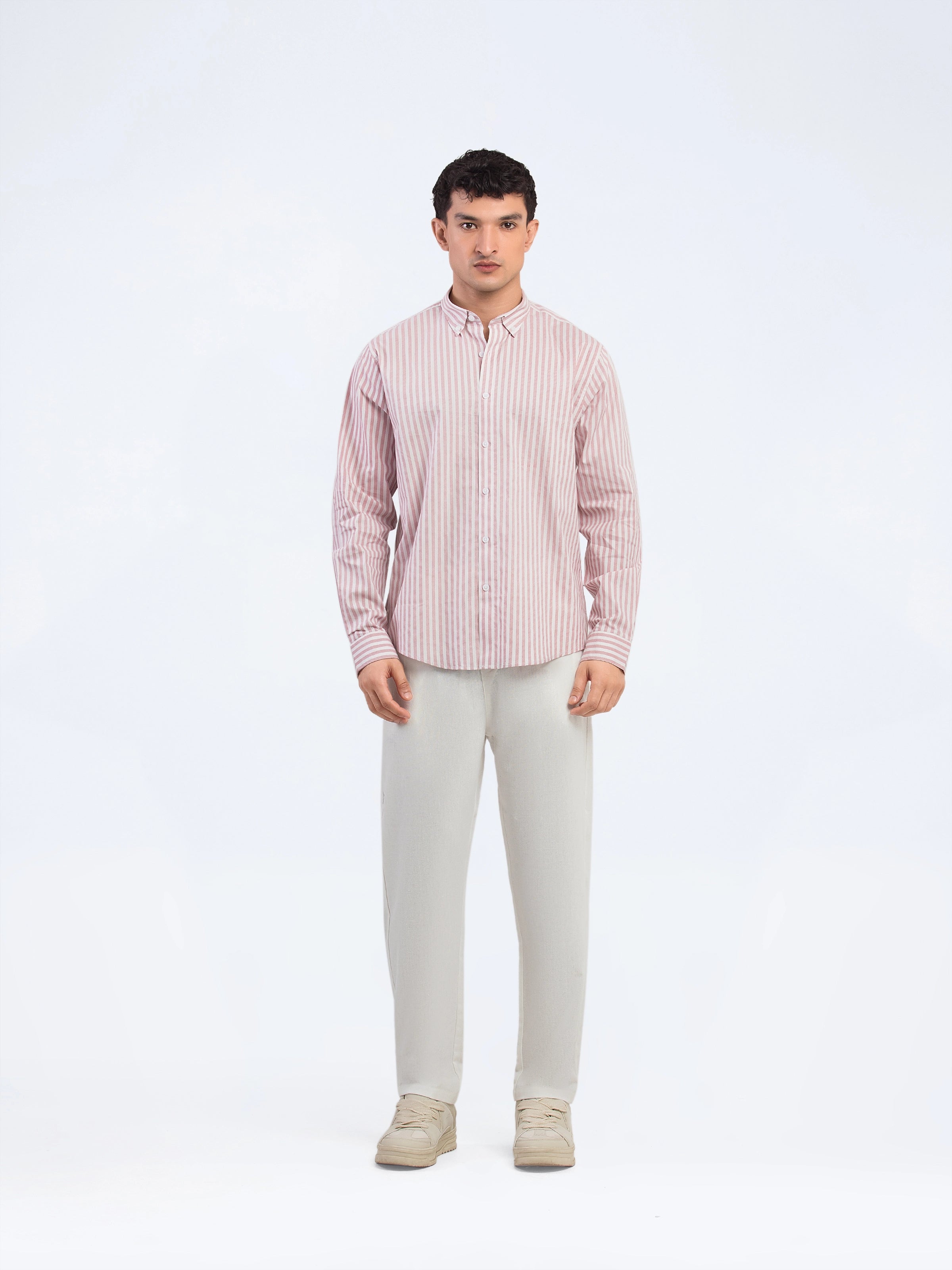 Striped Button Down Shirt - FMTS5-32140