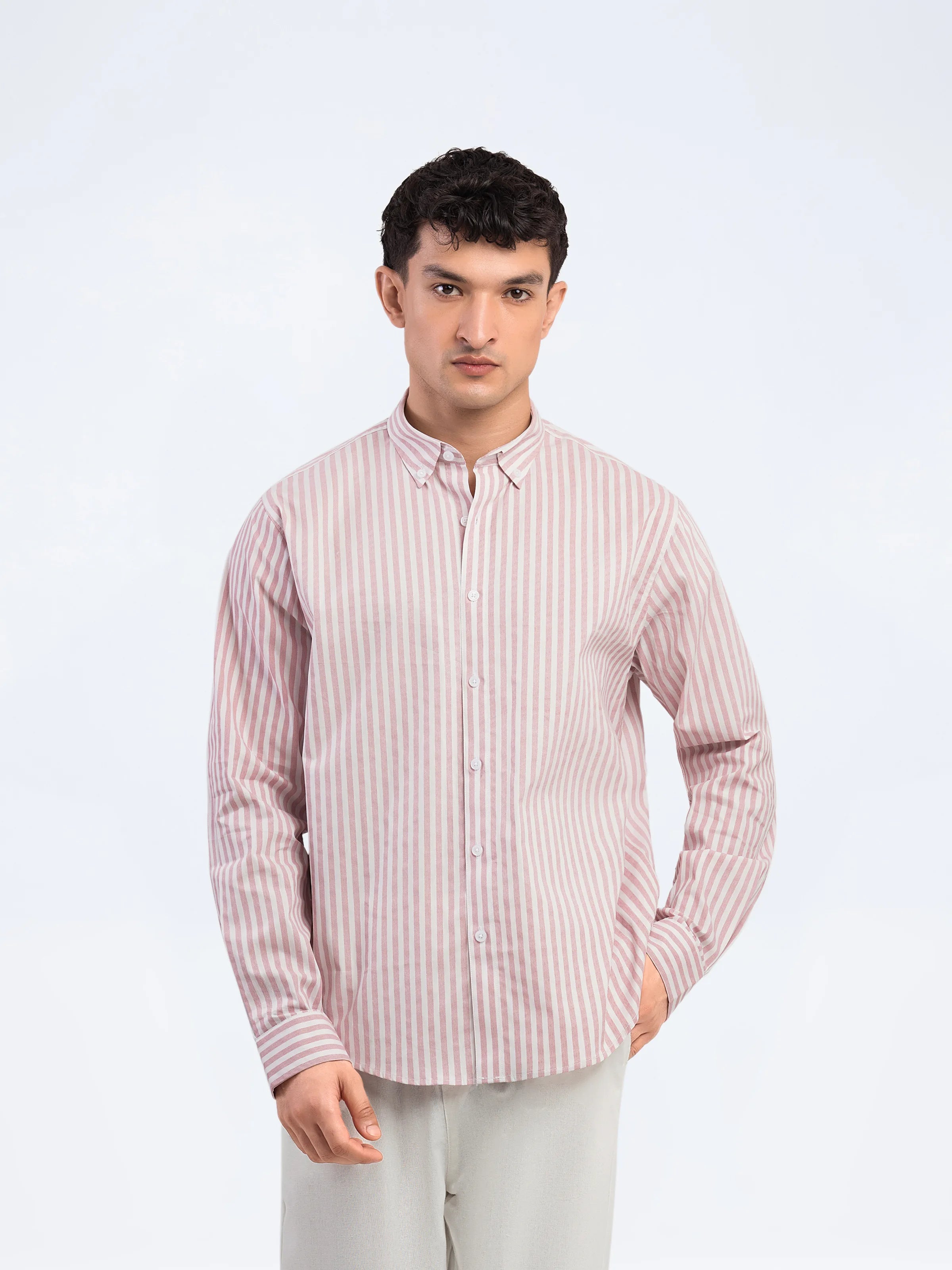 Striped Button Down Shirt - FMTS5-32140