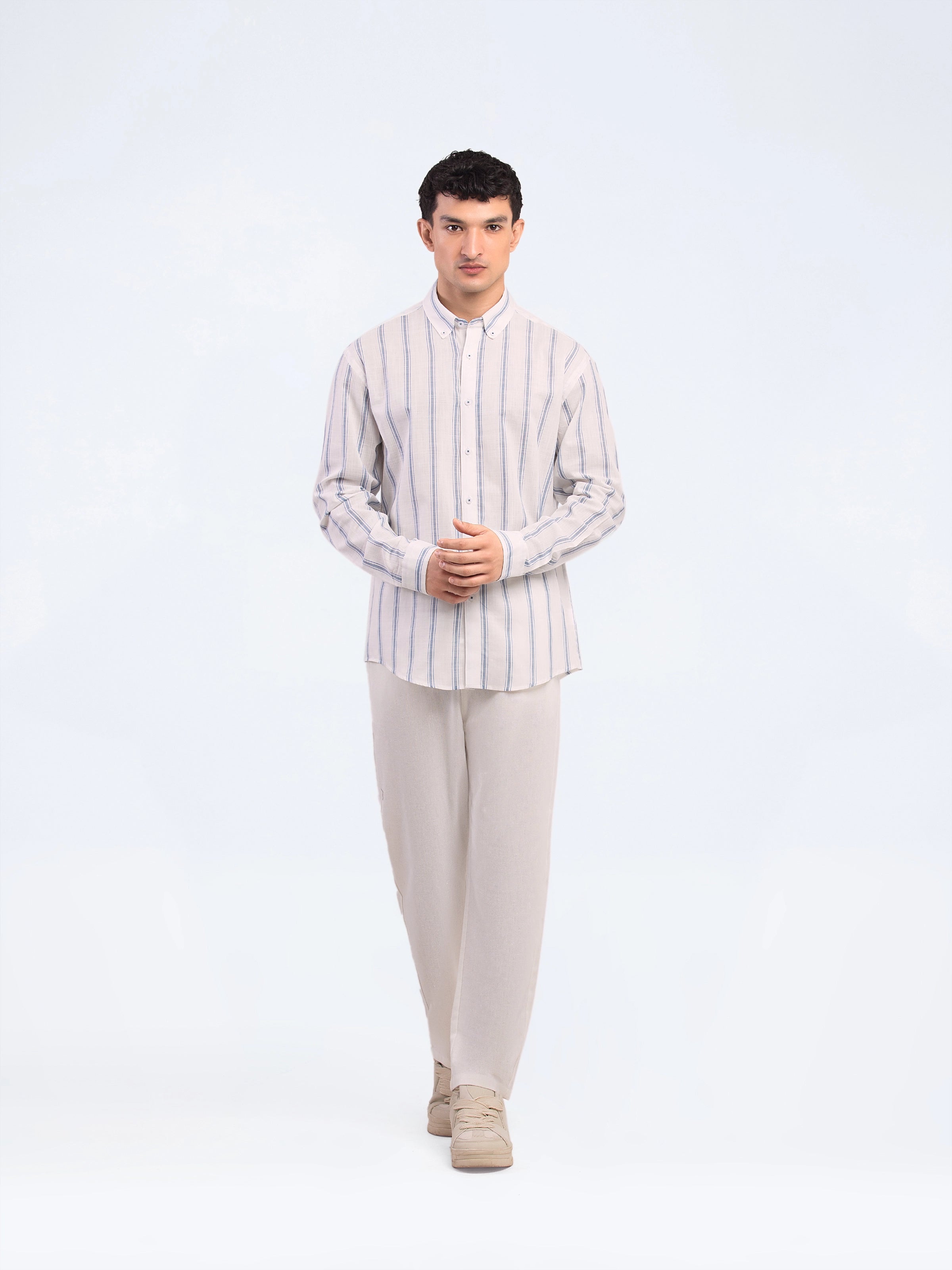 Striped Button Down Shirt - FMTS5-32261