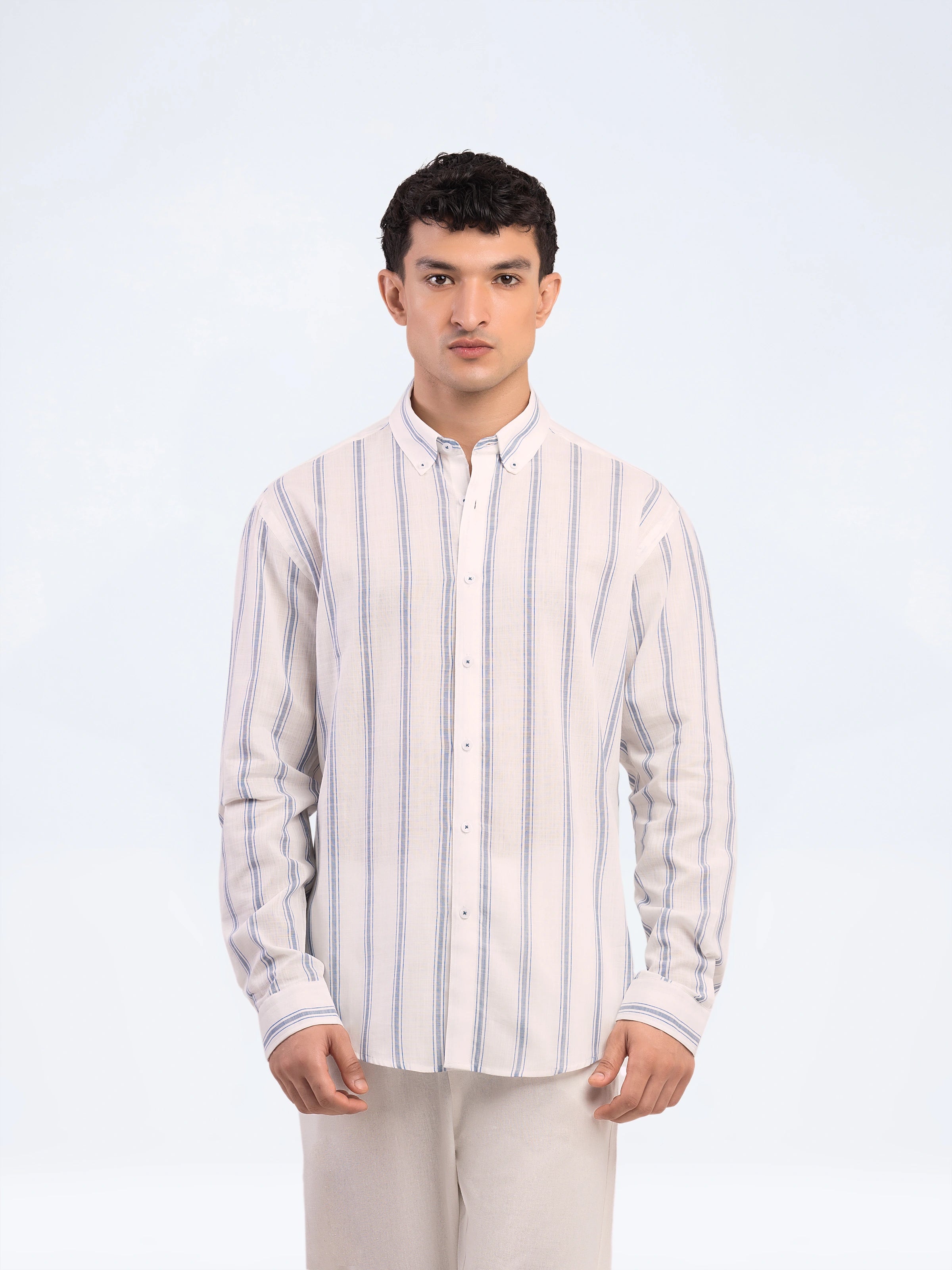 Striped Button Down Shirt - FMTS5-32261