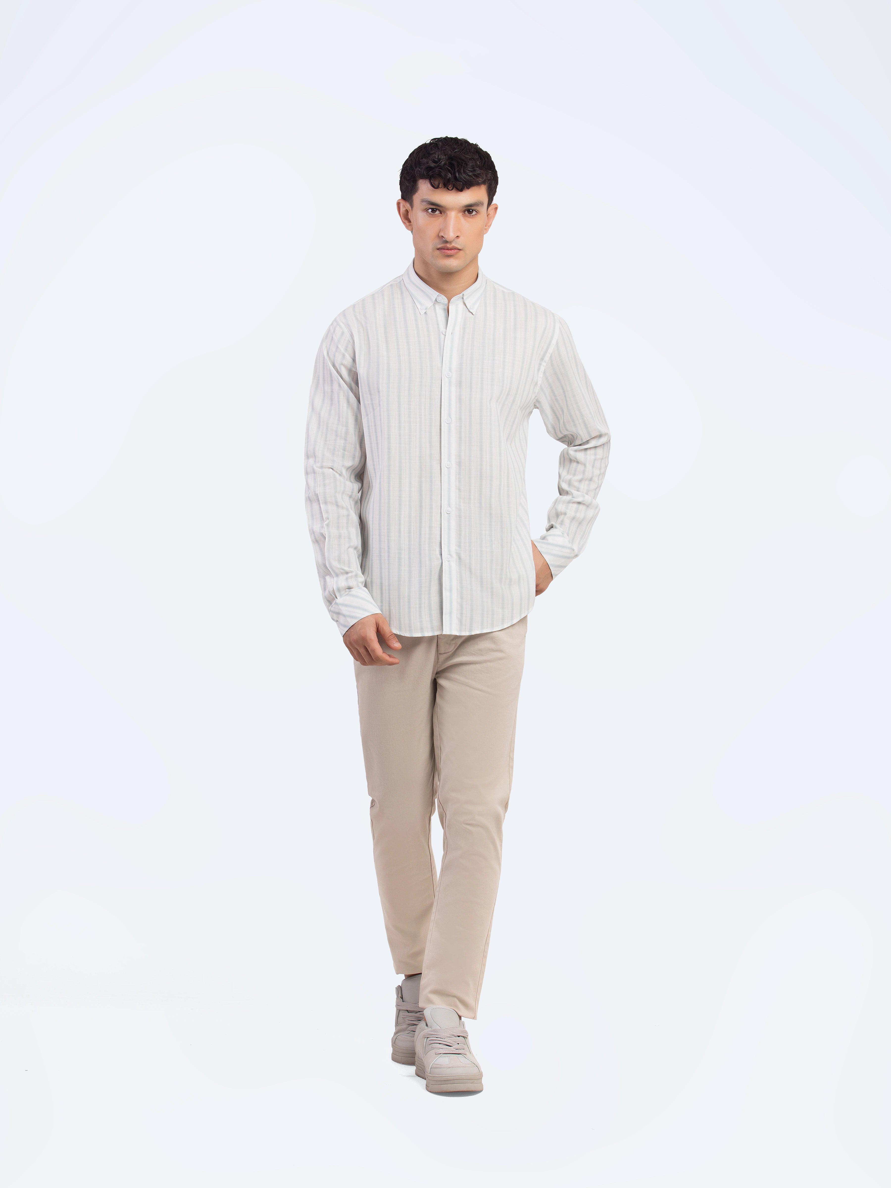 Striped Button Down Shirt - FMTS5-32255