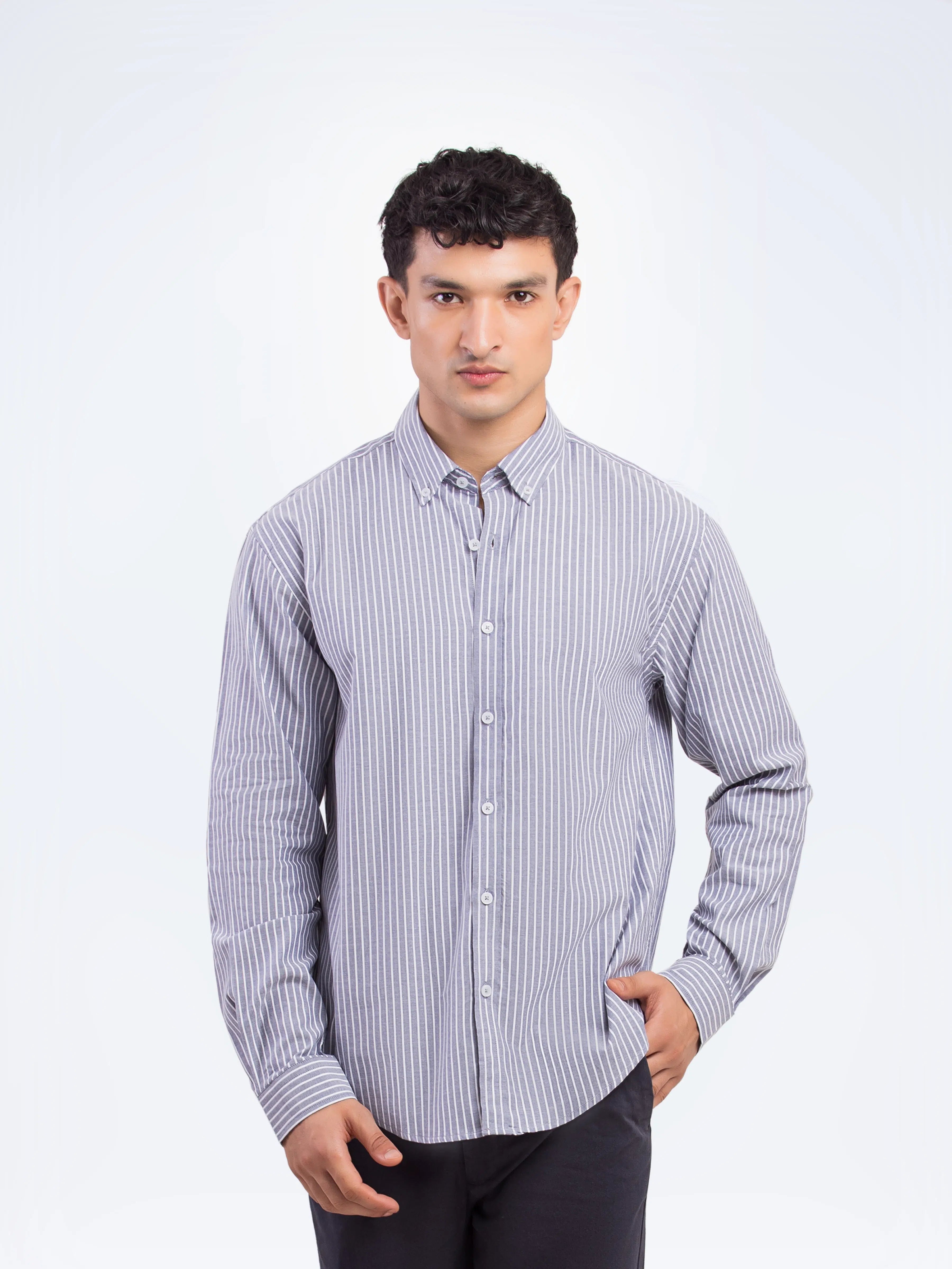 Striped Button Down Shirt - FMTS5-32258