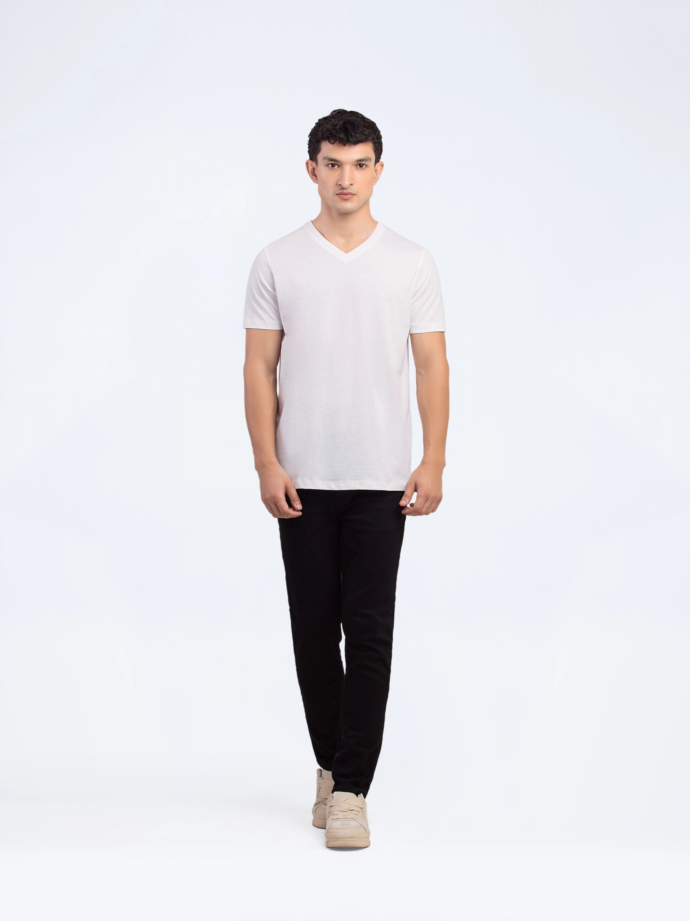 Regular Fit Basic V-Neck Tee - FMTBT5-010