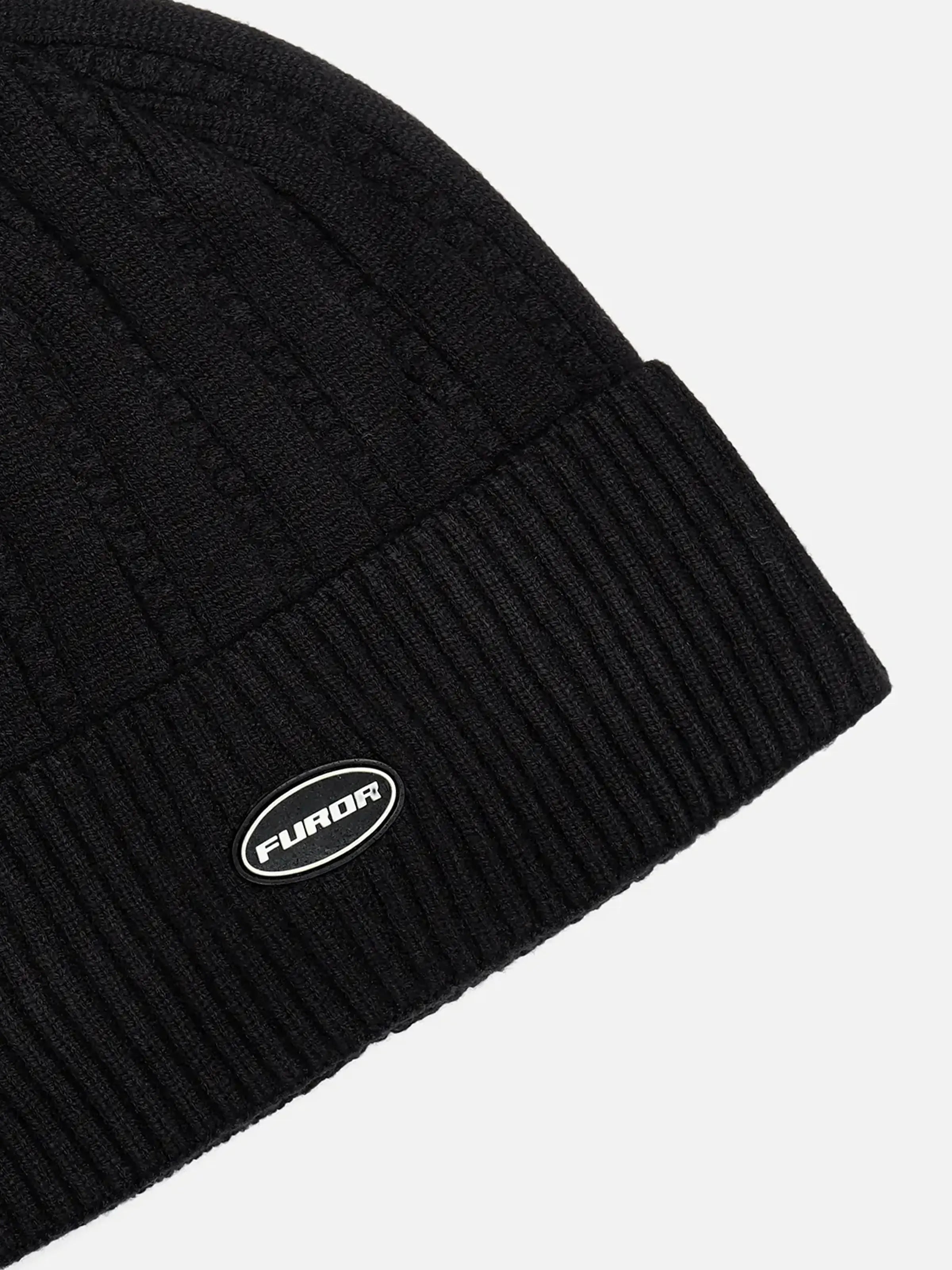 Black Knitted Beanie - FABC5-044