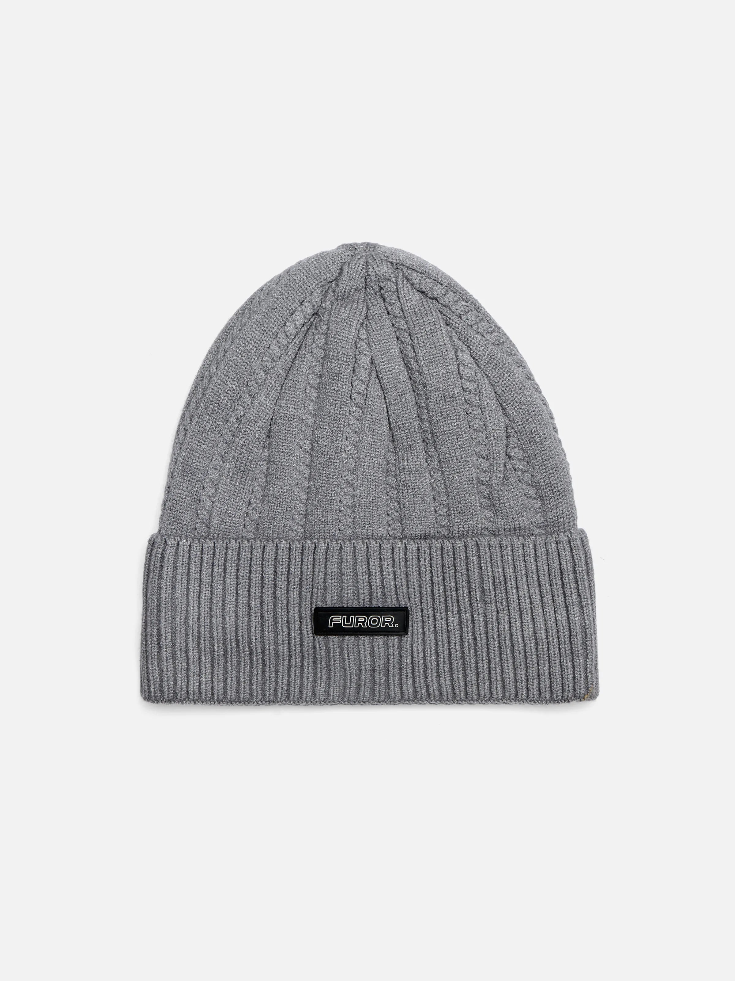 Grey Knitted Beanie - FABC5-041
