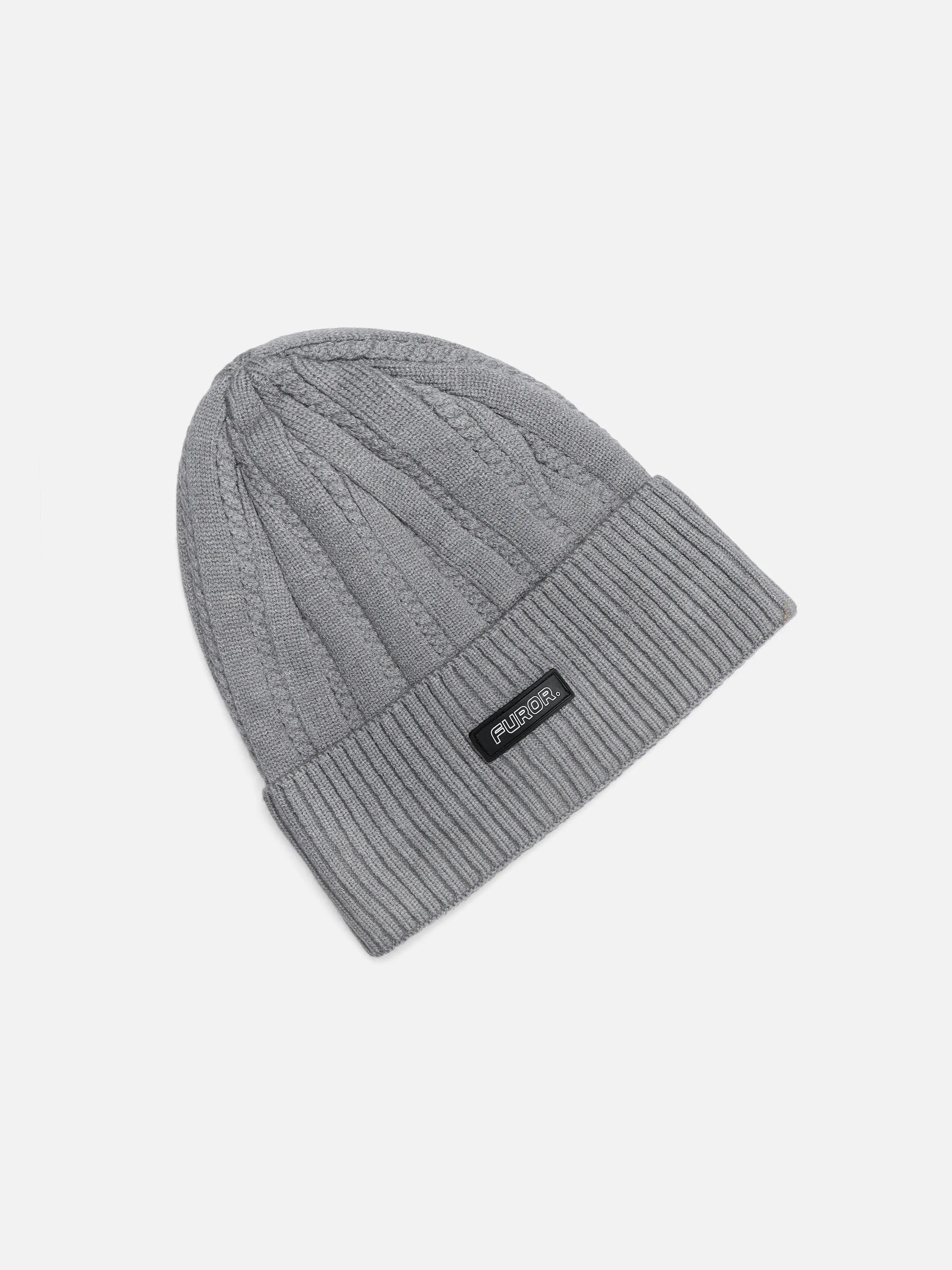Grey Knitted Beanie - FABC5-041