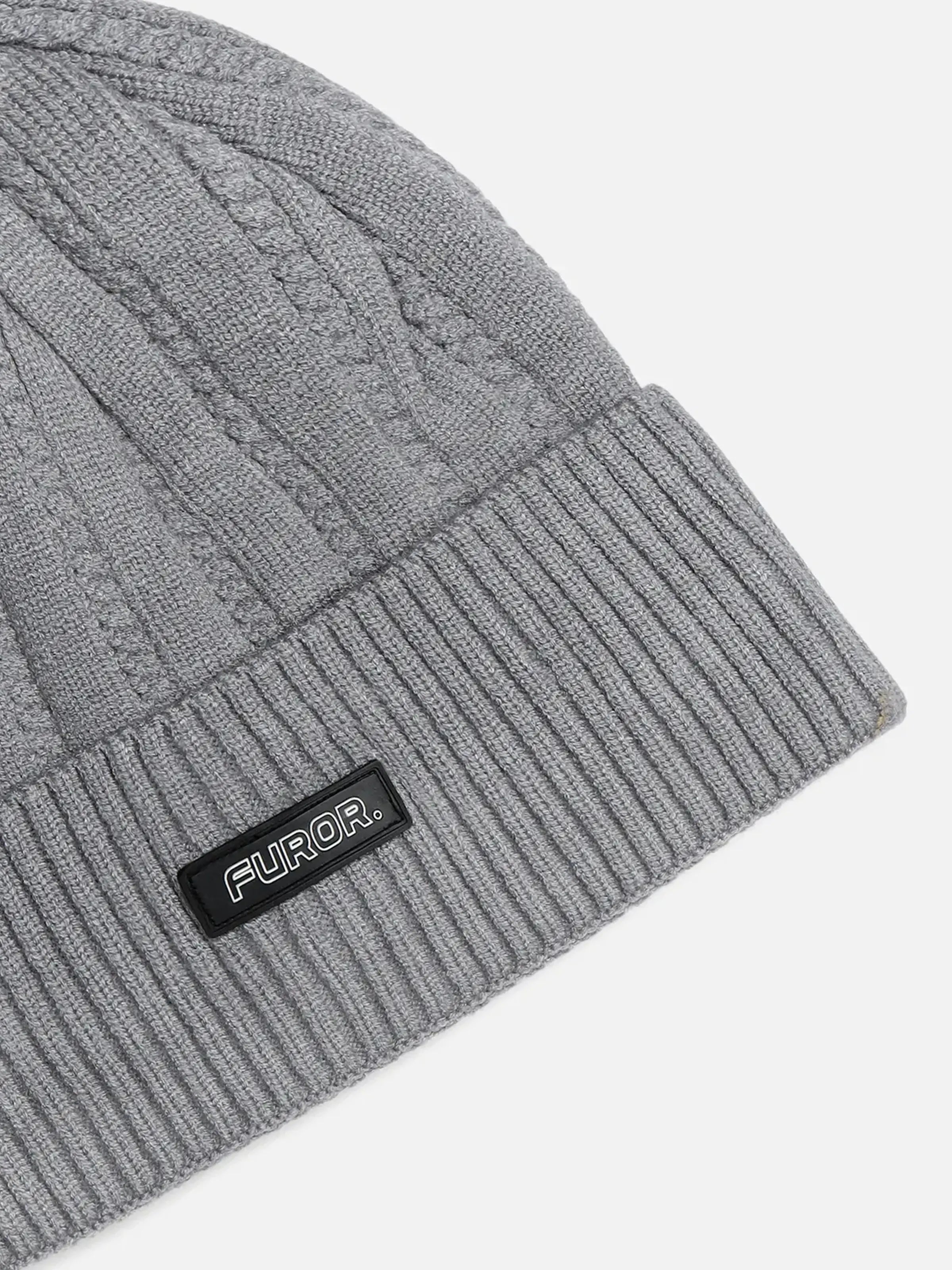 Grey Knitted Beanie - FABC5-041