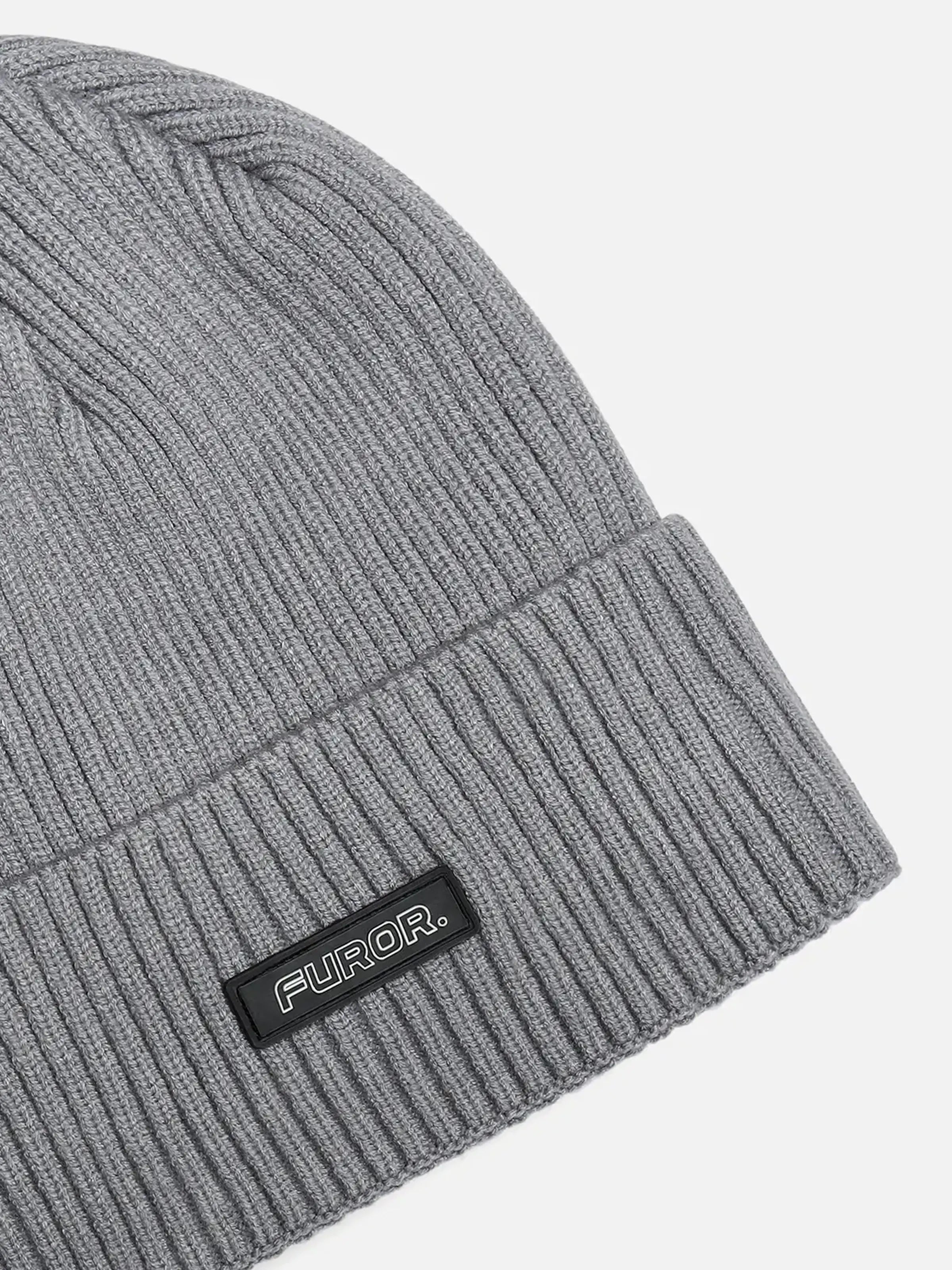 Grey Knitted Beanie - FABC5-036