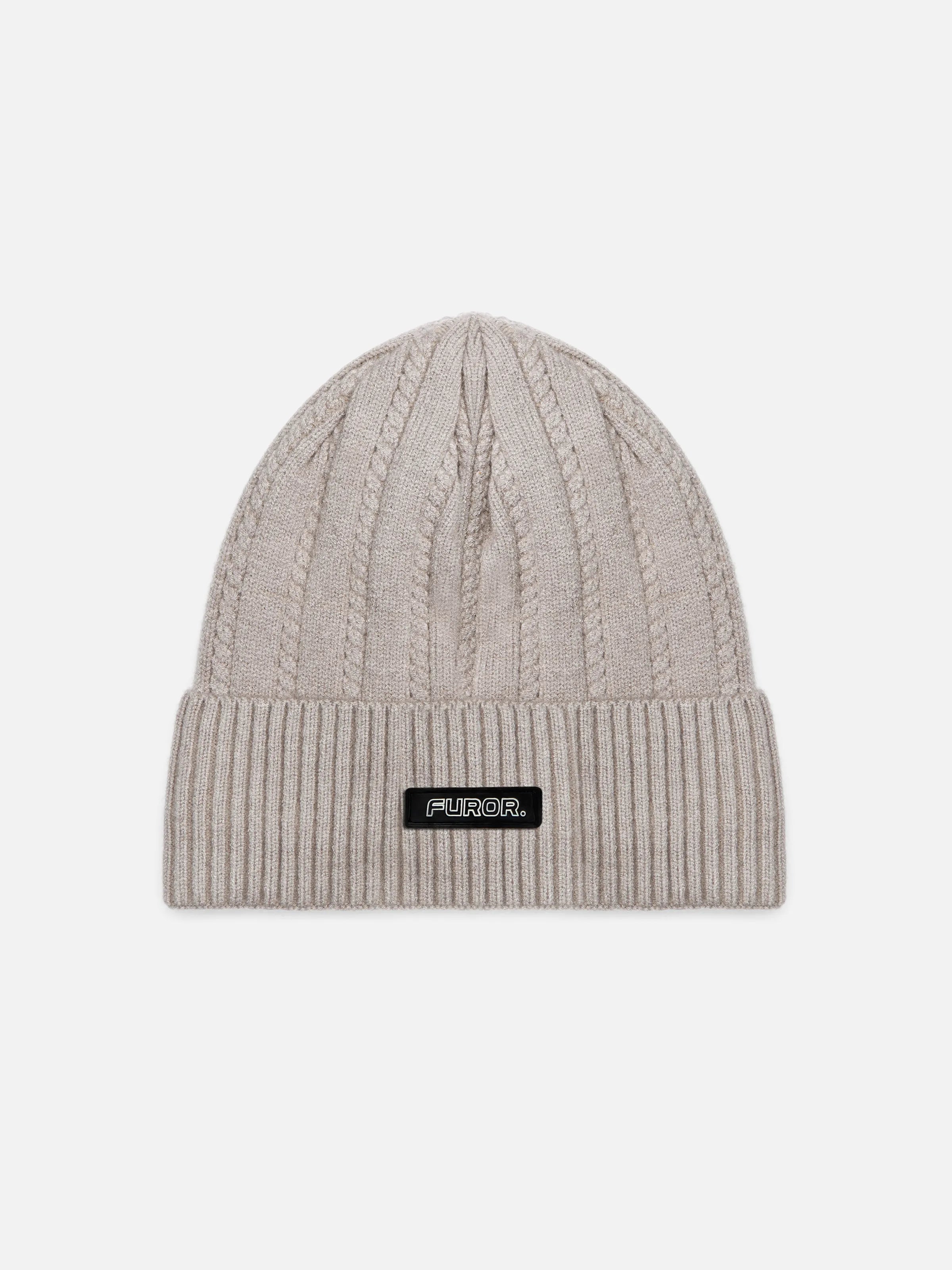 Beige Knitted Beanie - FABC5-042