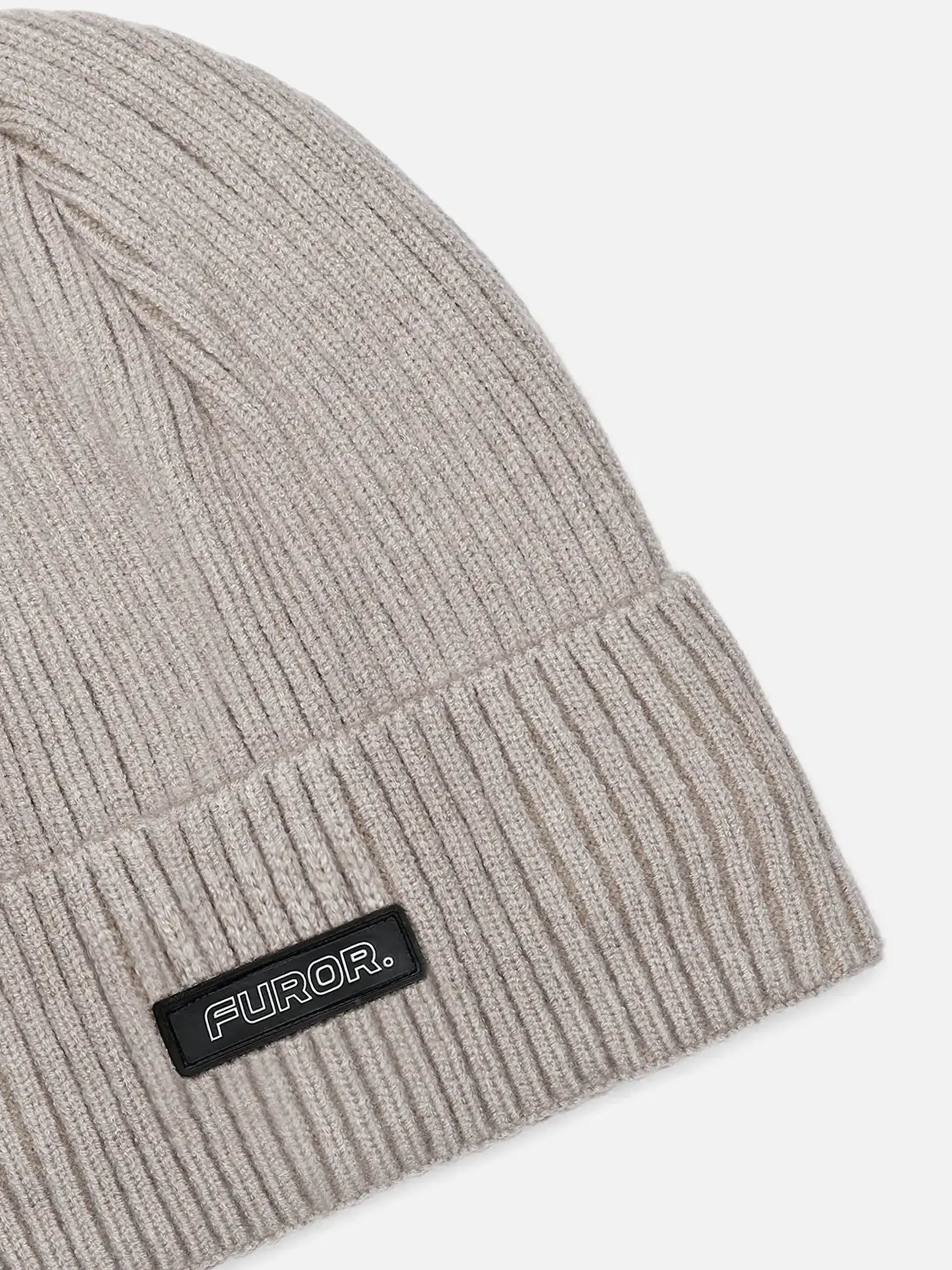 Beige Knitted Beanie - FABC5-037