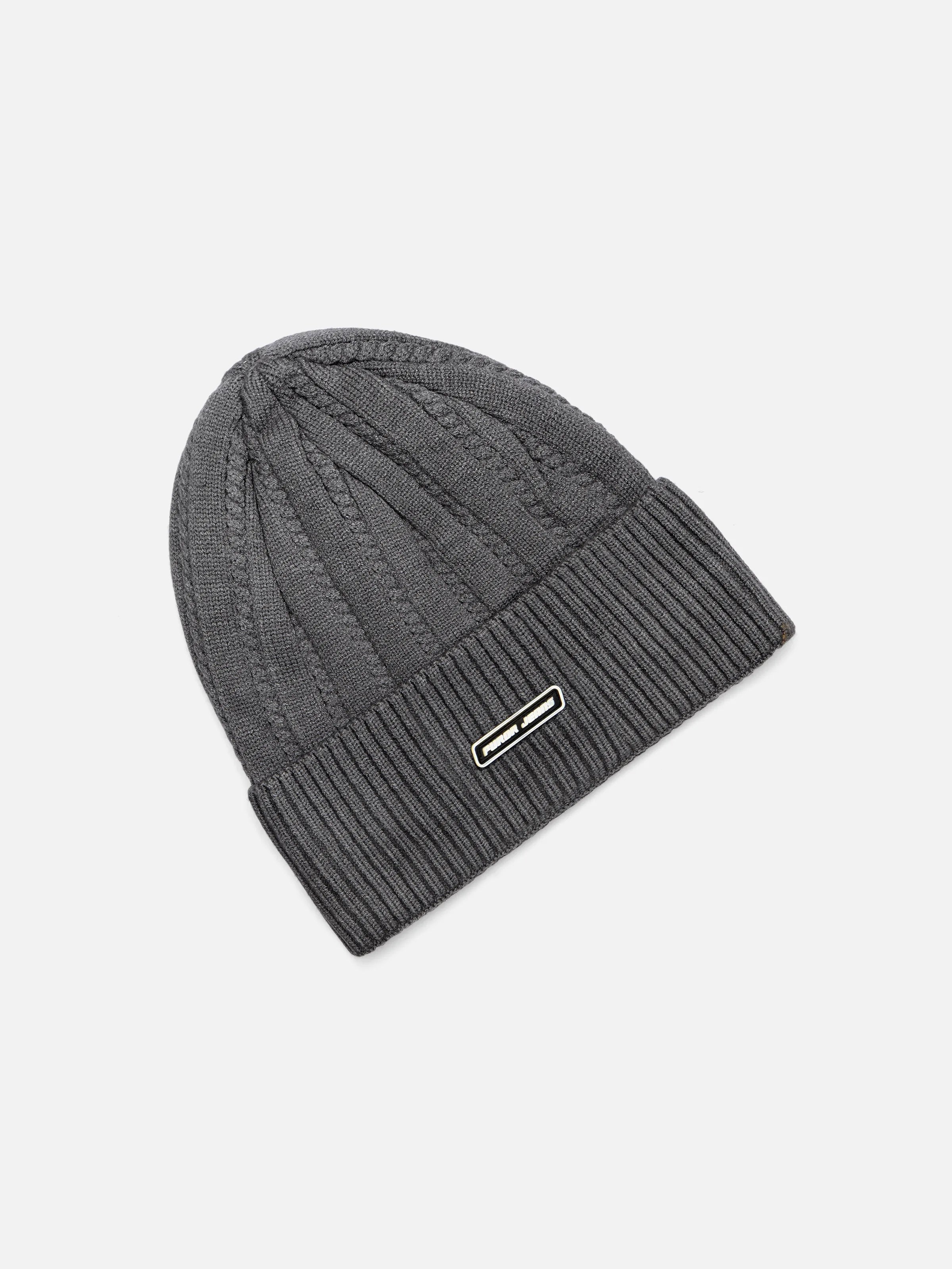 Dark Grey Knitted Beanie - FABC5-040