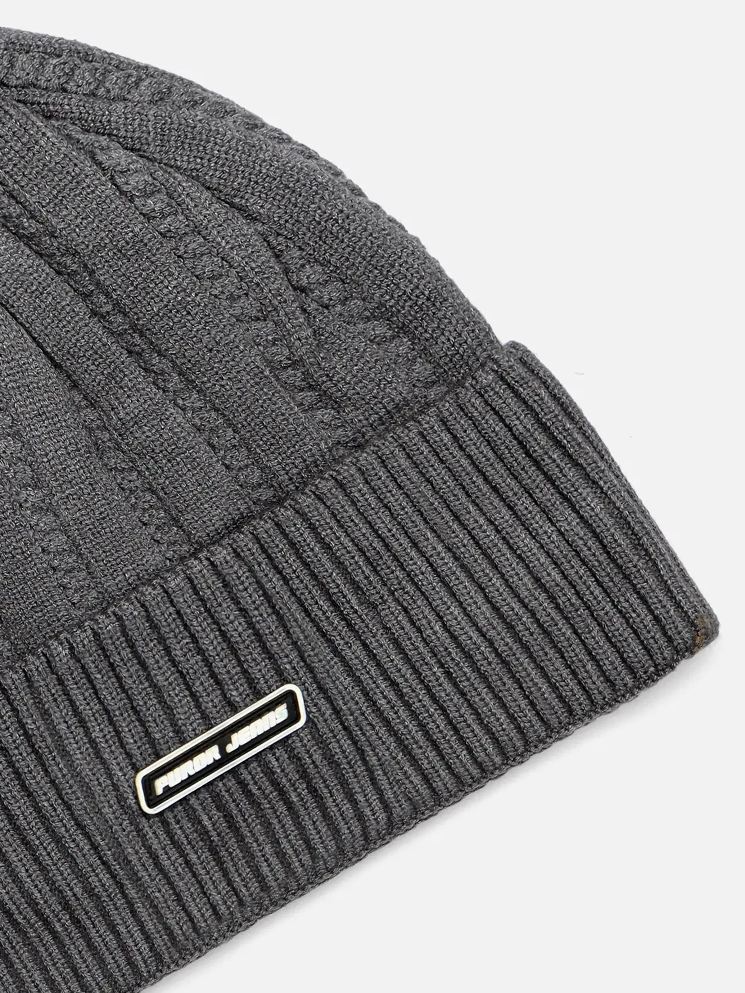 Dark Grey Knitted Beanie - FABC5-040