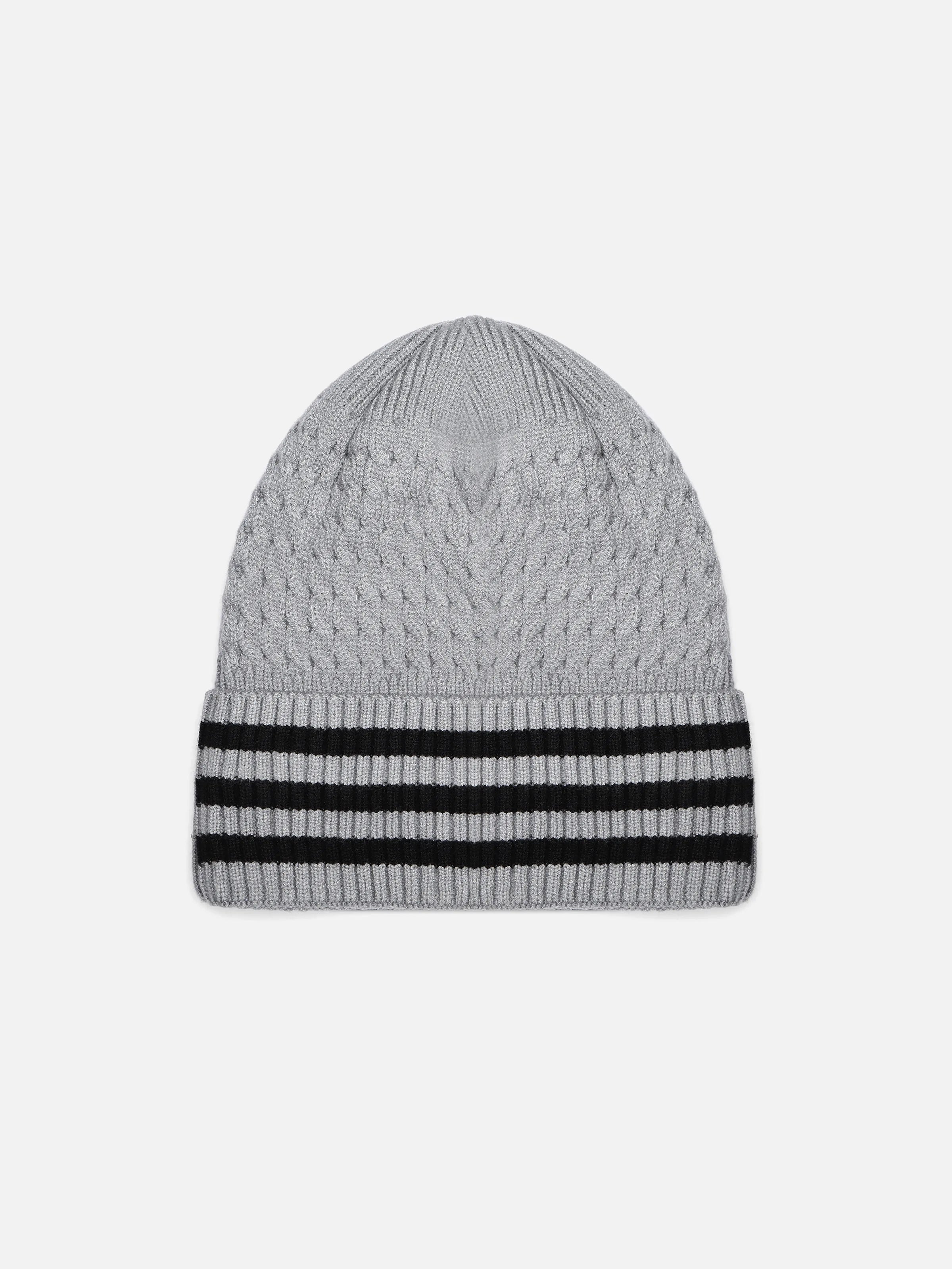 Striped Knitted Beanie - FABC5-026