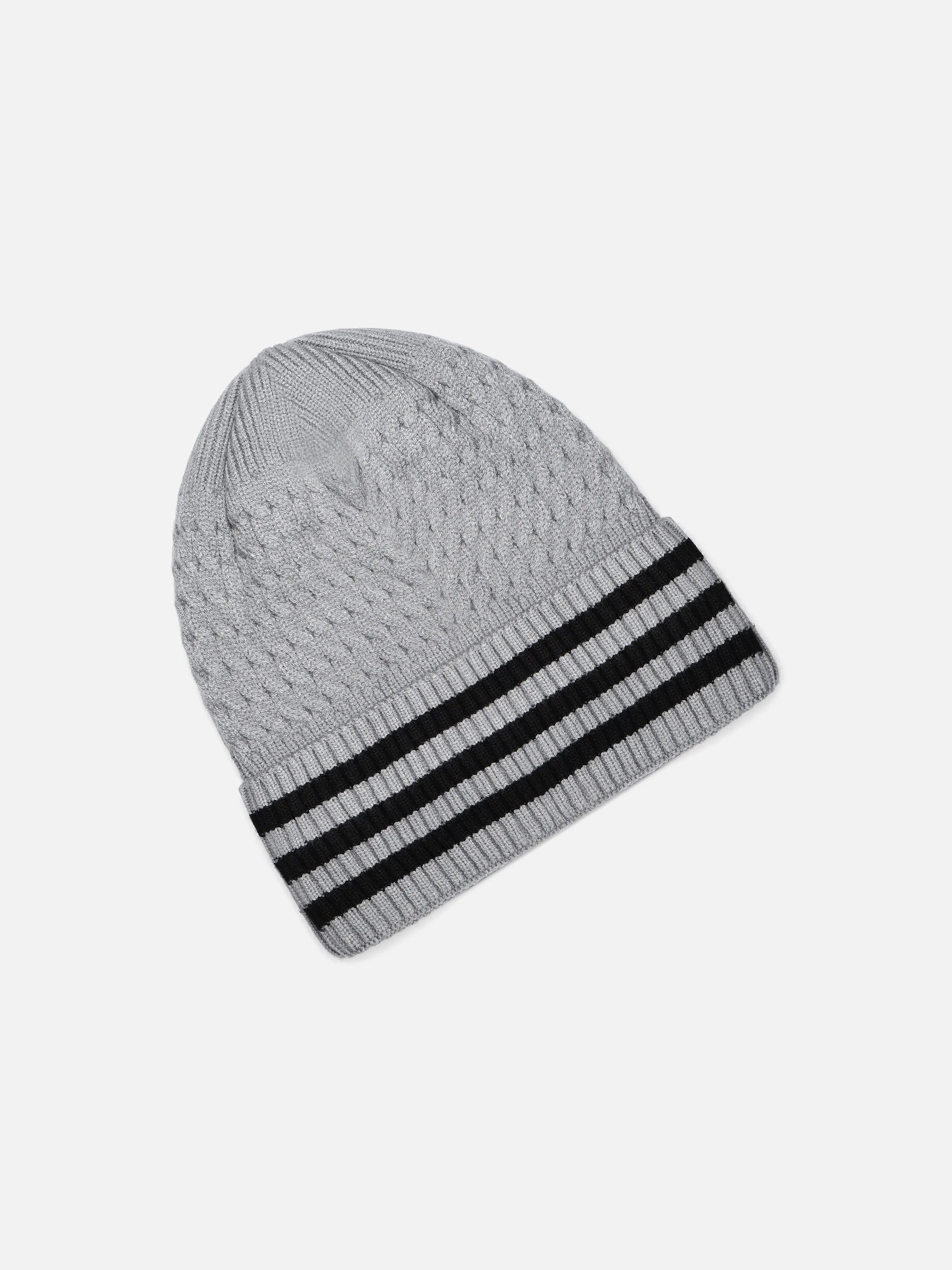 Striped Knitted Beanie - FABC5-026