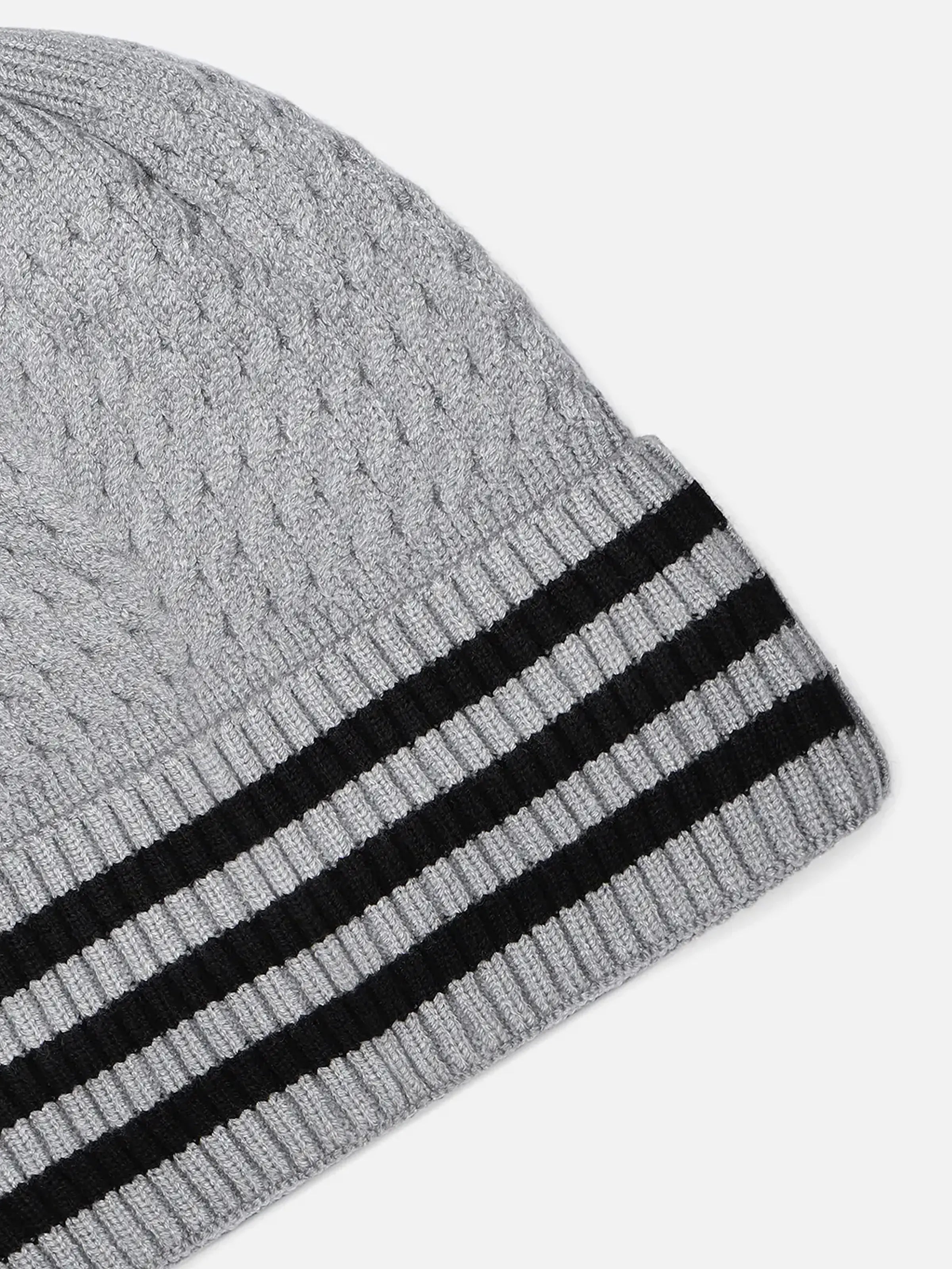 Striped Knitted Beanie - FABC5-026