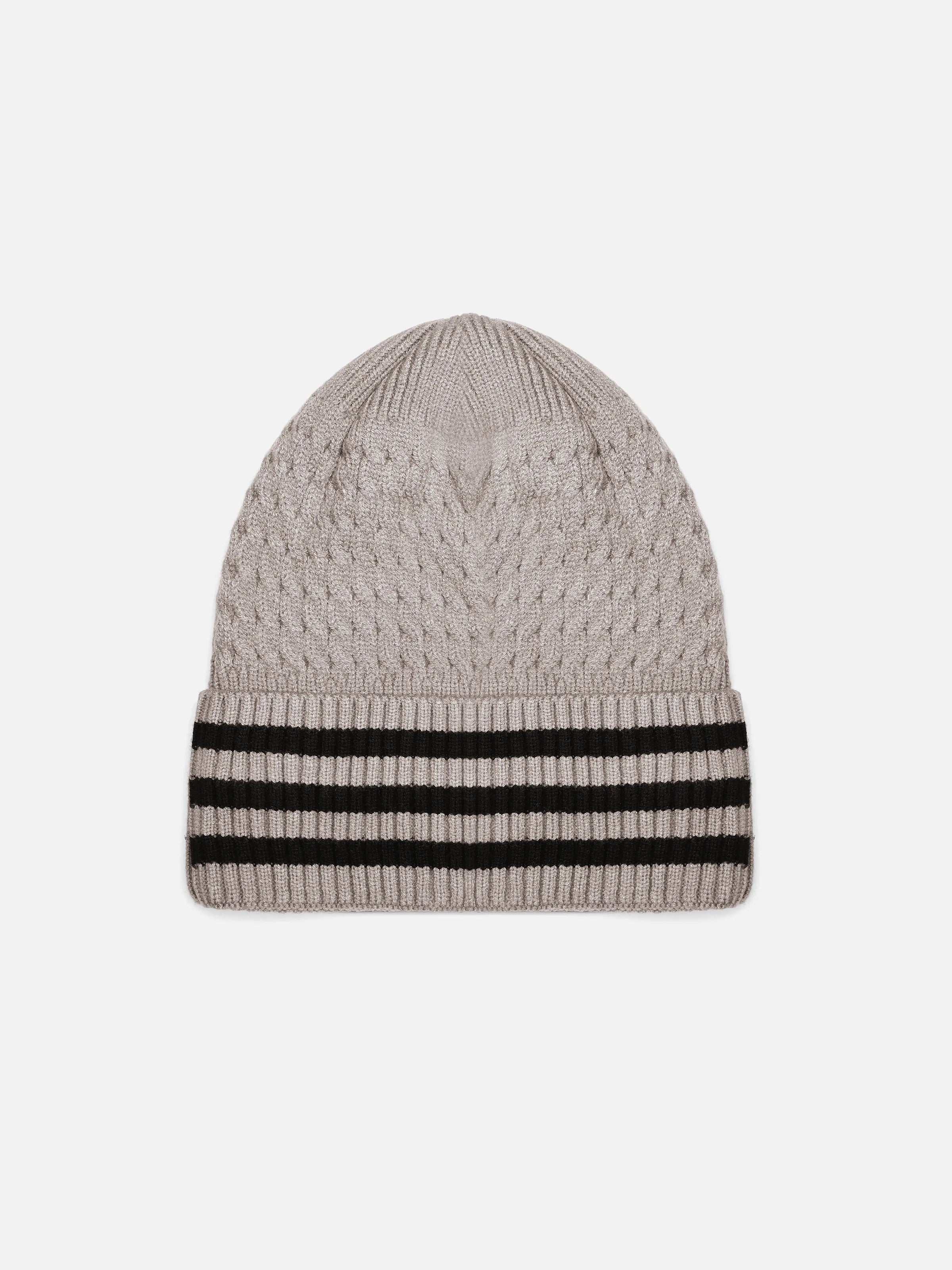 Striped Knitted Beanie - FABC5-027