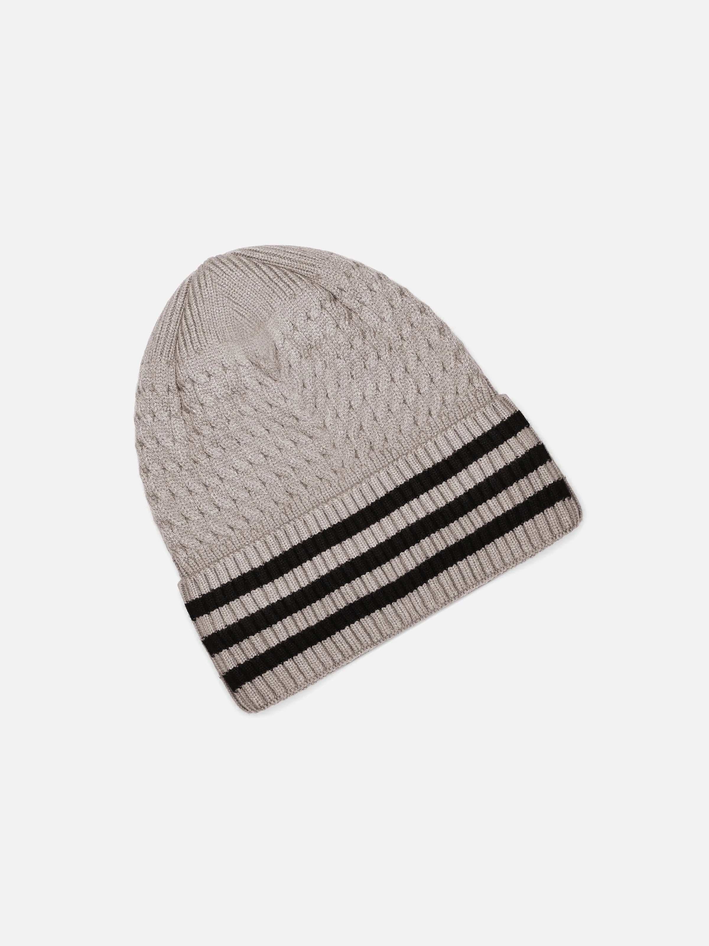 Striped Knitted Beanie - FABC5-027