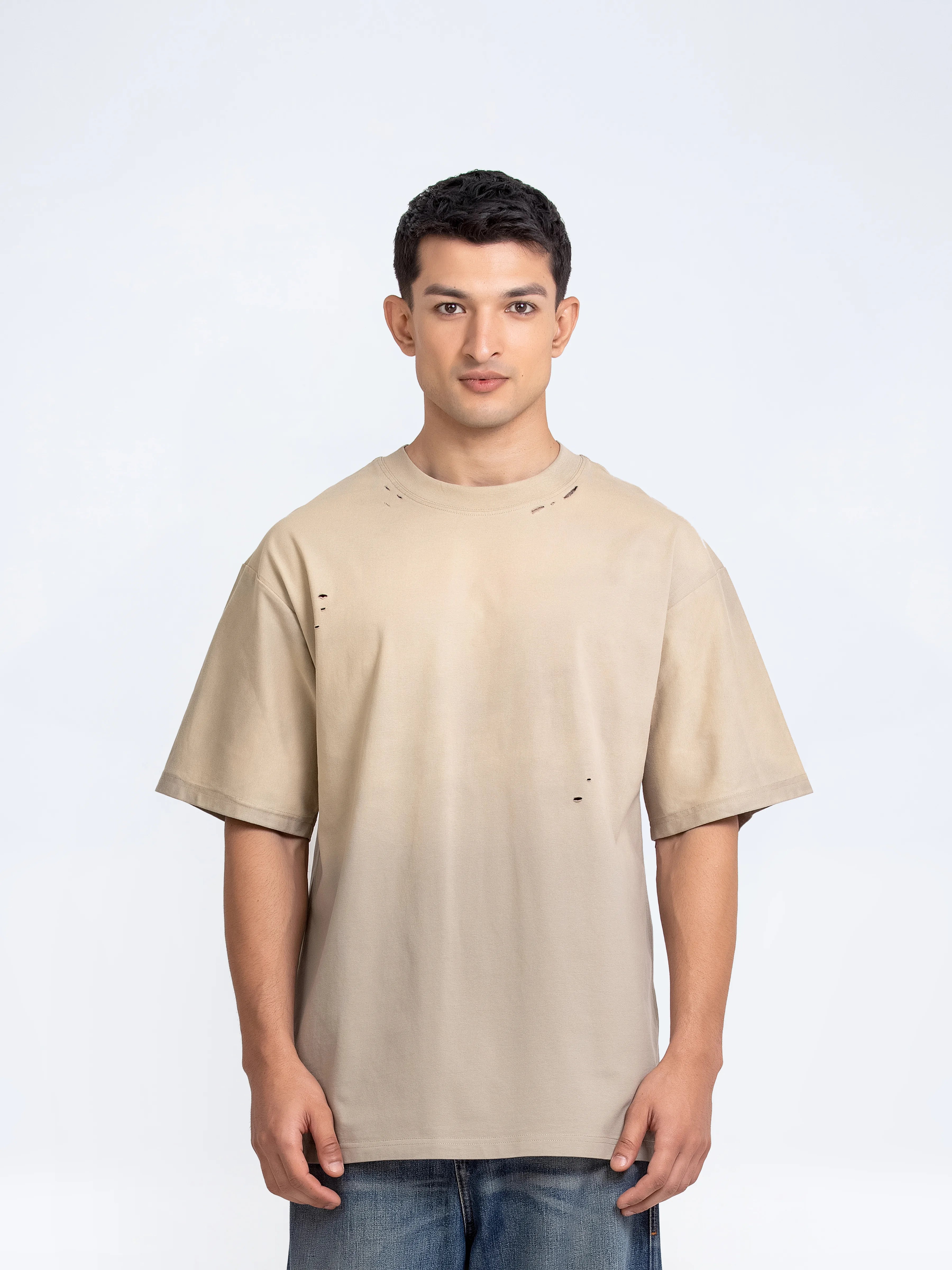 Relaxed Fit Ripped Tee - FMTGT24-104