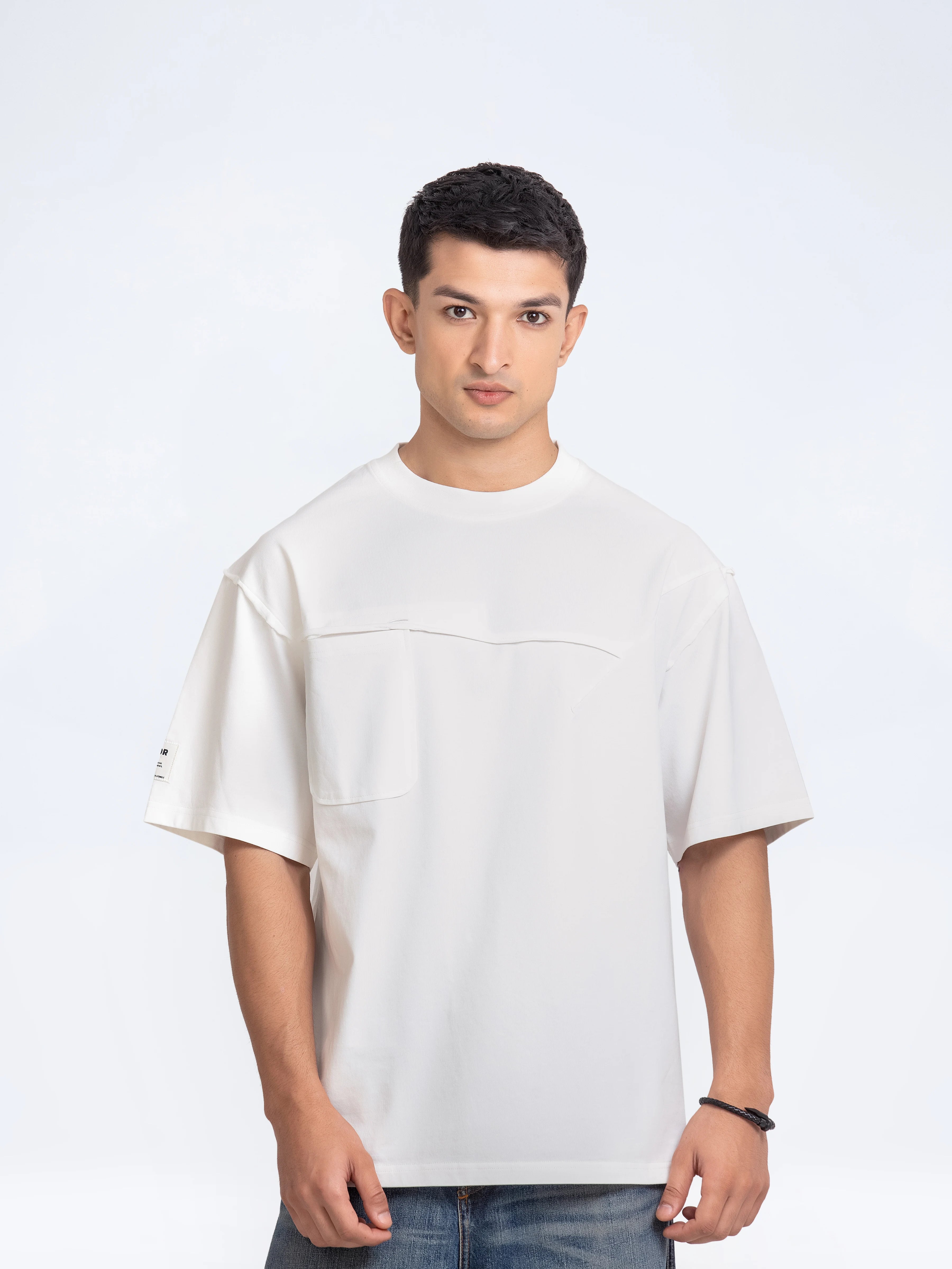 Relaxed Fit Raw Edge Tee - FMTGT24-107