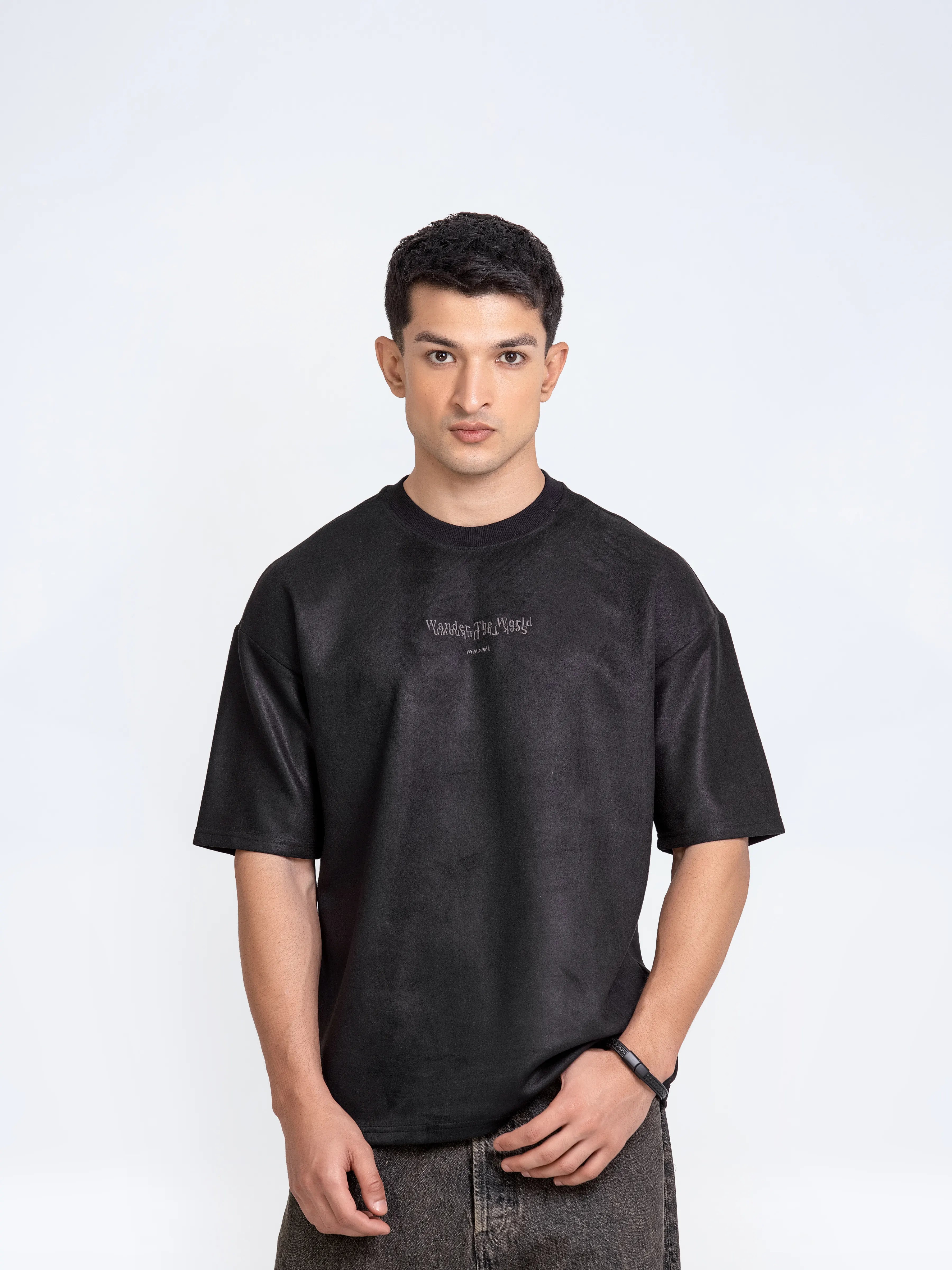 Relaxed Fit Suede Tee - FMTGT24-101