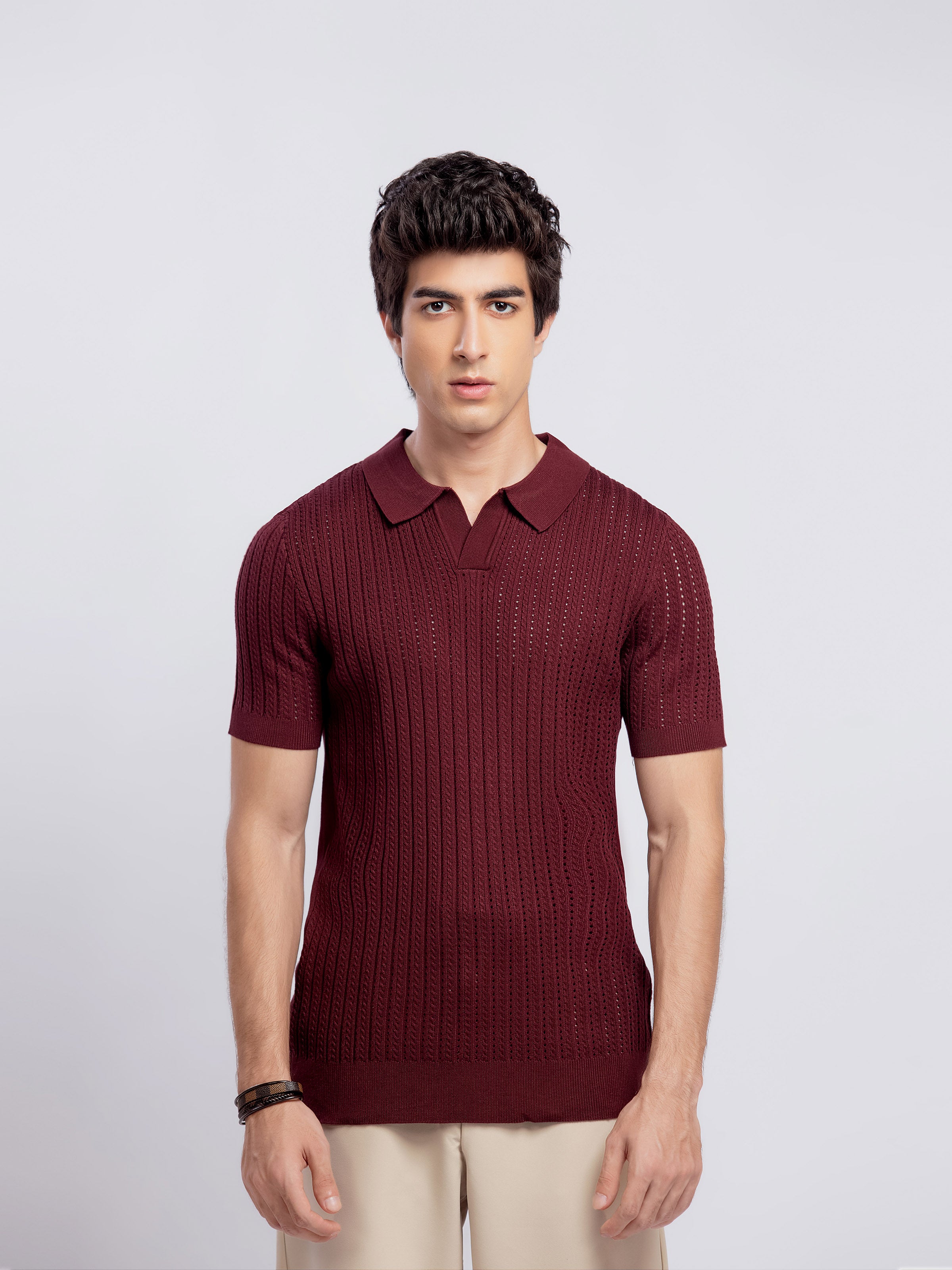 Johnny Collar Knitted Polo - FMTCP5-173