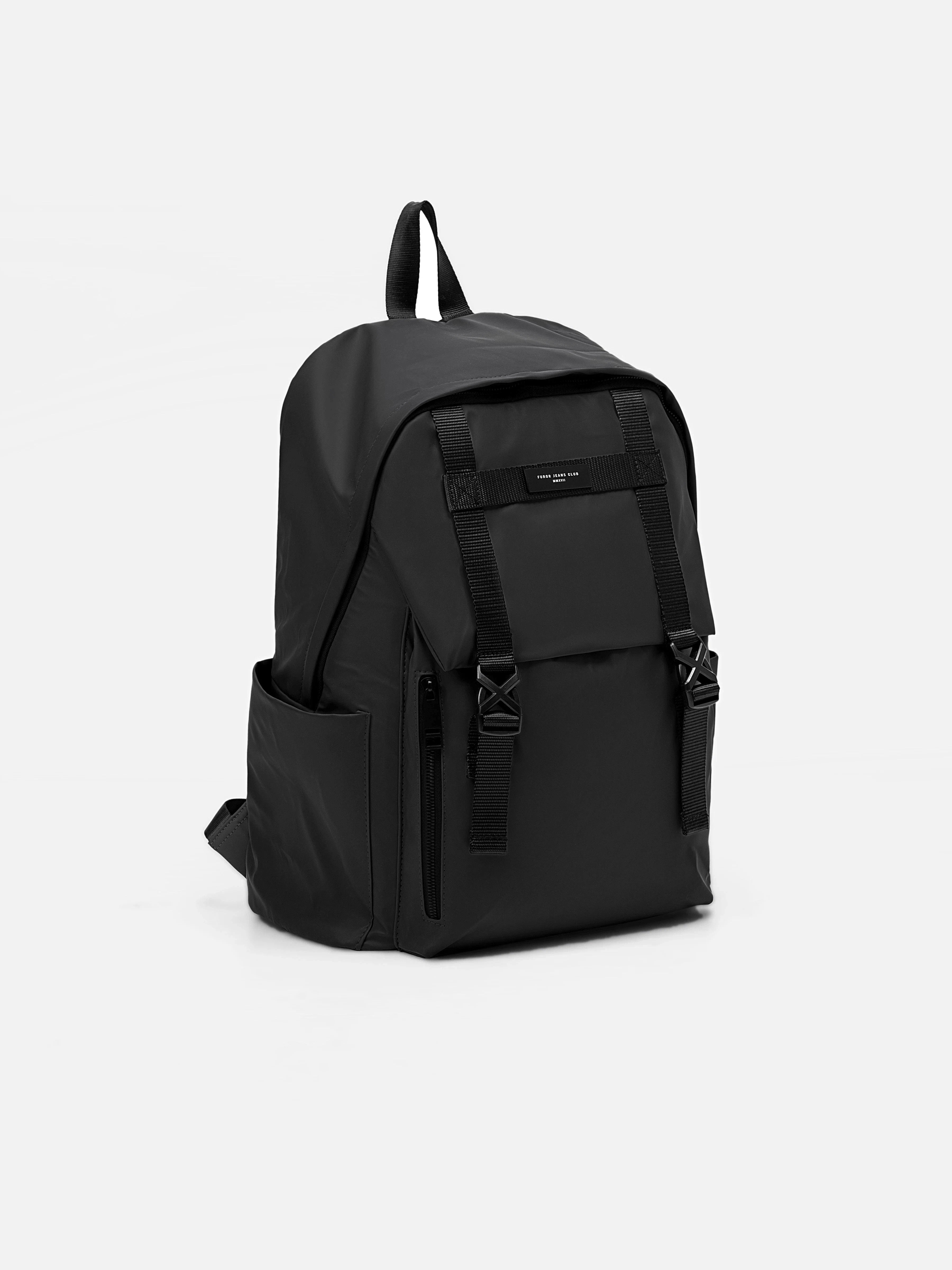 Black Leatherette Backpack - FABG5-018