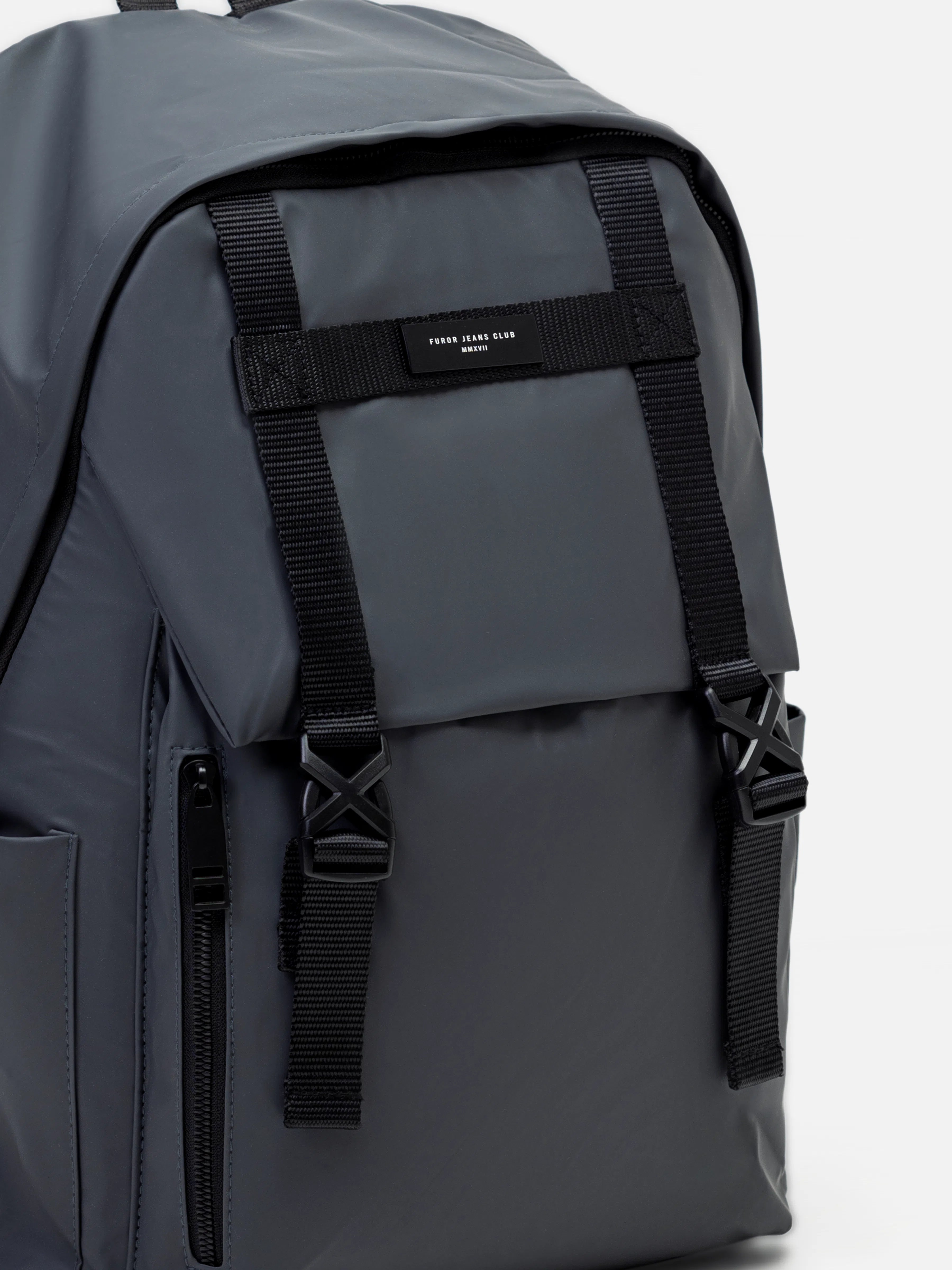 Grey Leatherette Backpack - FABG5-018