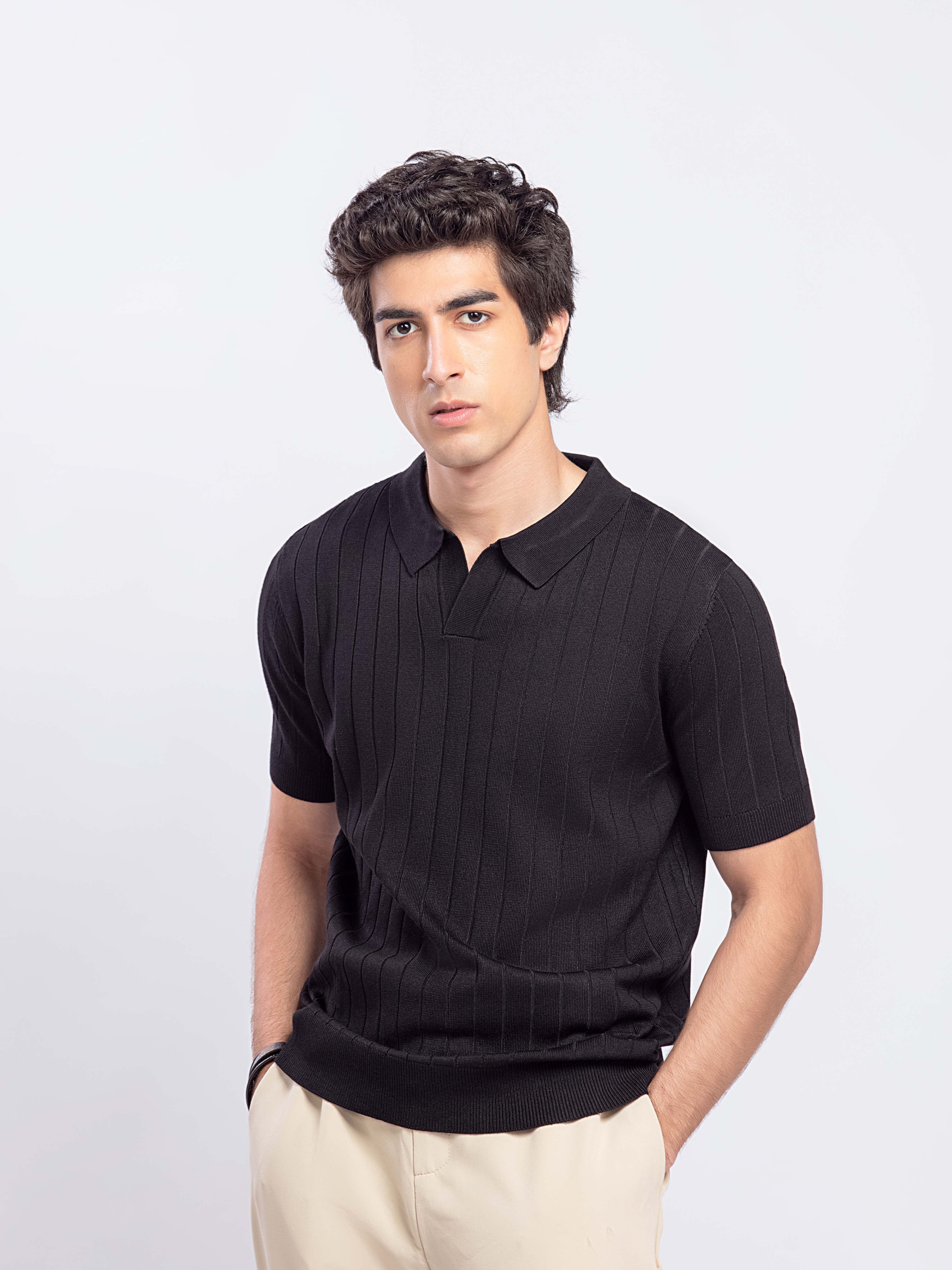 Johnny Collar Knitted Polo - FMTCP5-180