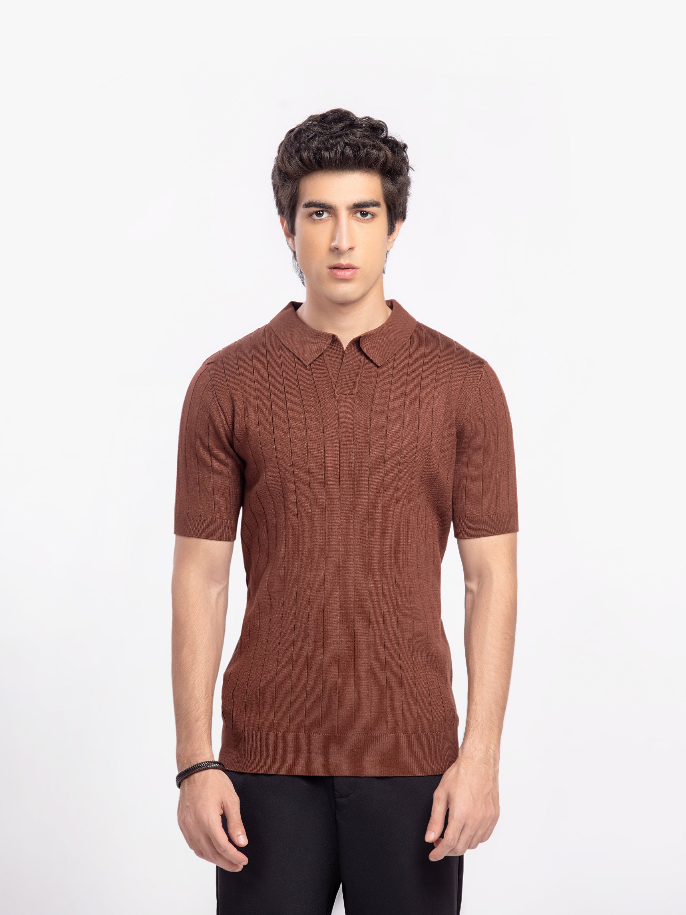 Johnny Collar Knitted Polo - FMTCP5-179
