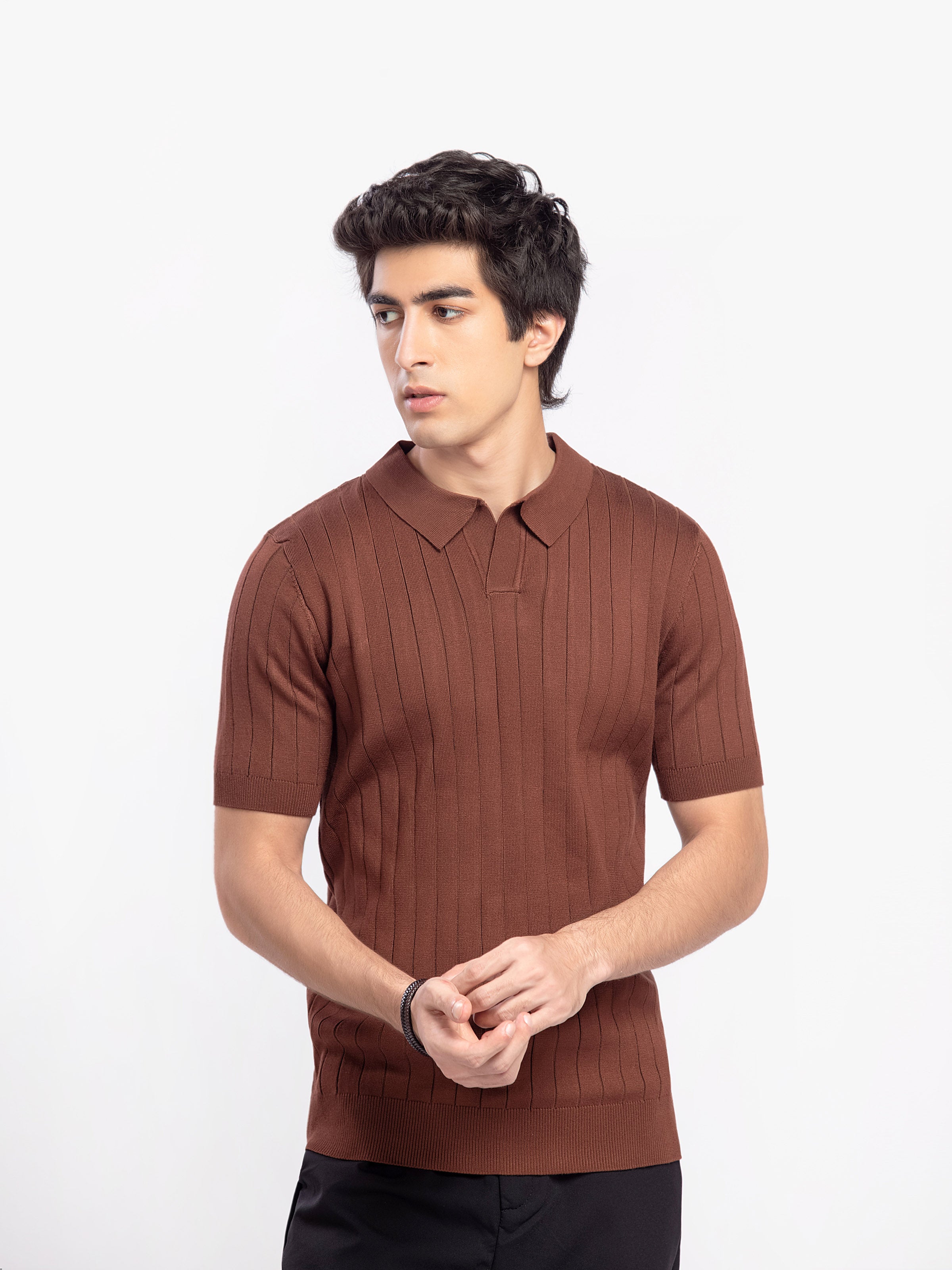 Johnny Collar Knitted Polo - FMTCP5-179
