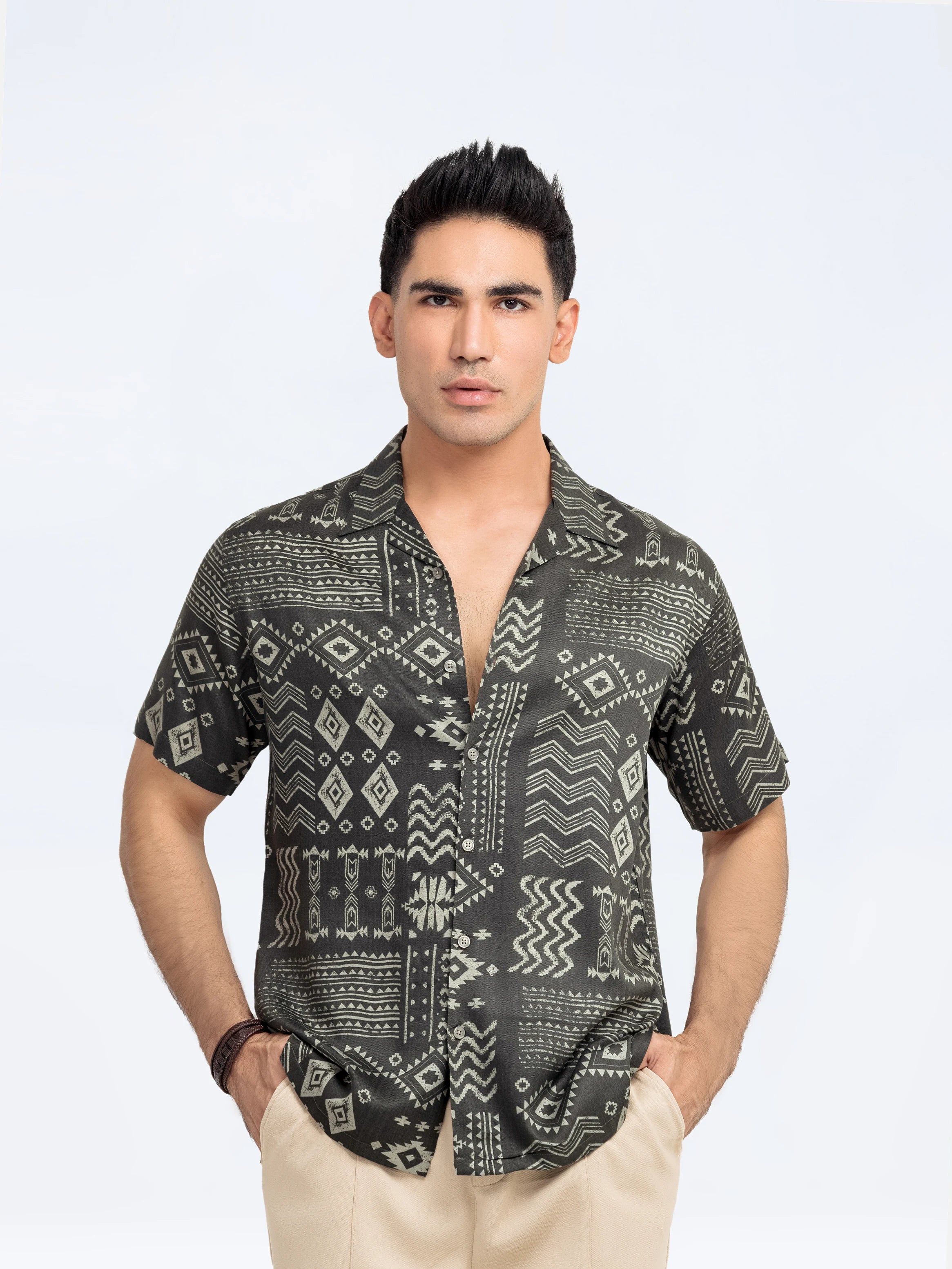 Regular Fit Hawaiian Shirt - FMTS24-32088