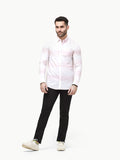 Men's White & Pink Casual Shirt - FMTS23-31789