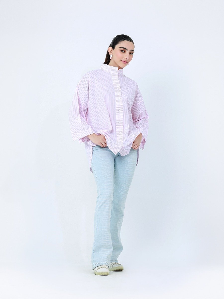 Women's Pink & White Shirt - FWTS23-054