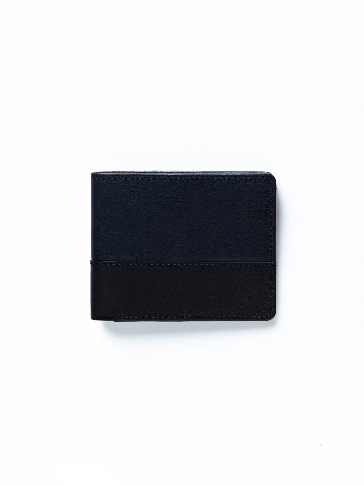 Black & Navy Blue Leather Wallet - FAMW23-009