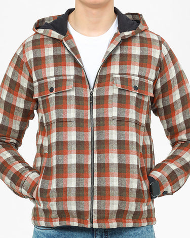 Men's plaid jacket with hood best sale