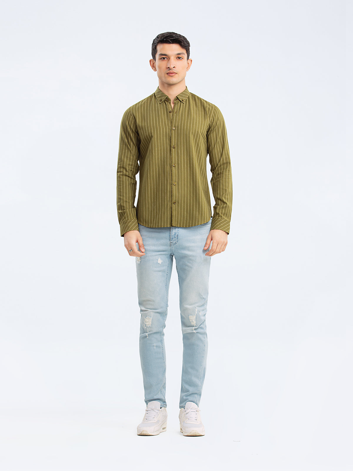 Striped Shirt Button Down Shirt - FMTS23-32095