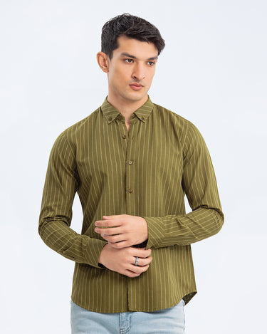 Striped Shirt Button Down Shirt - FMTS23-32095
